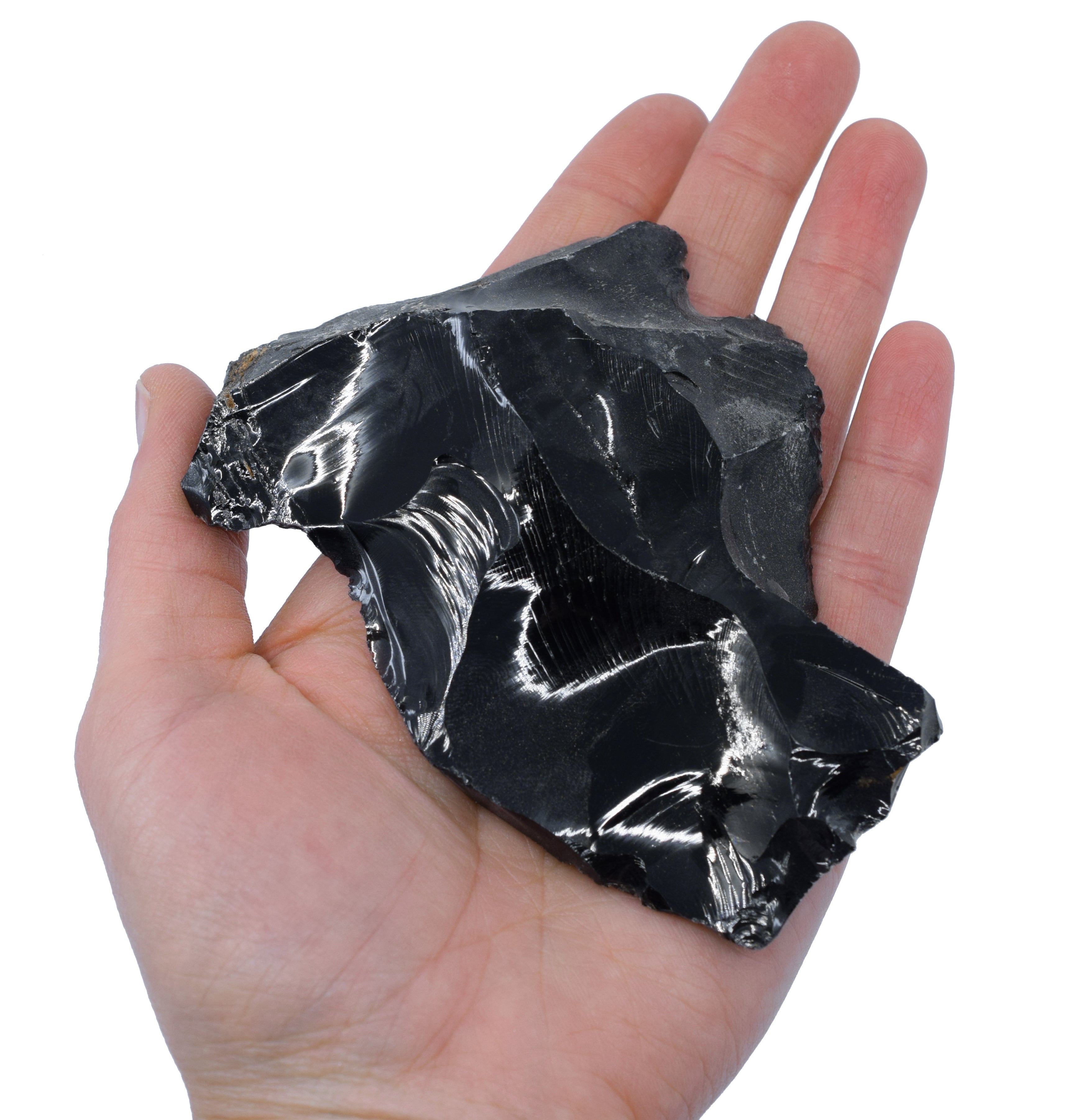 Raw Obsidian Igneous Rock Hand Sample, Approx 3 inch