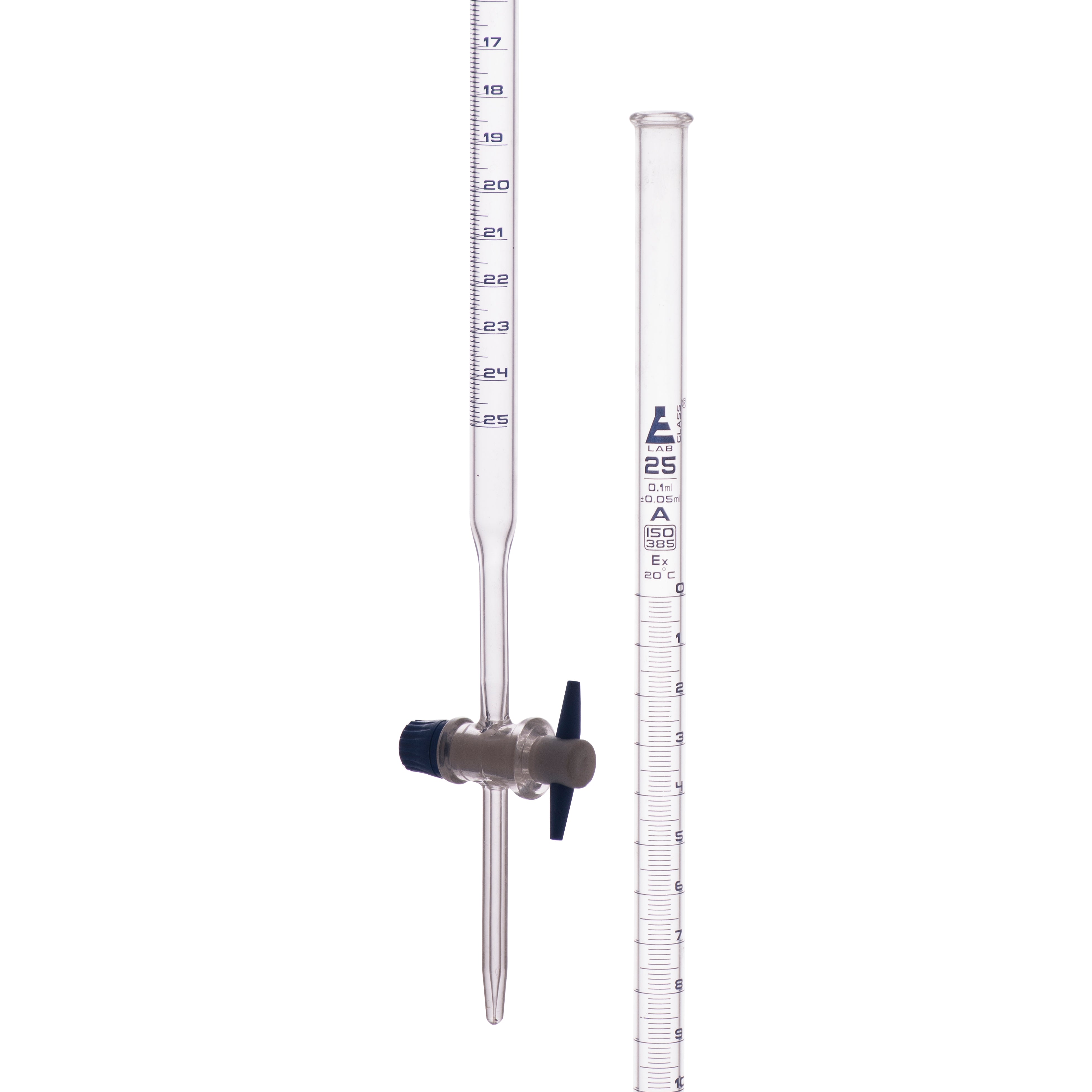 Class A Borosilicate Glass Burette with PTFE Stopcock
