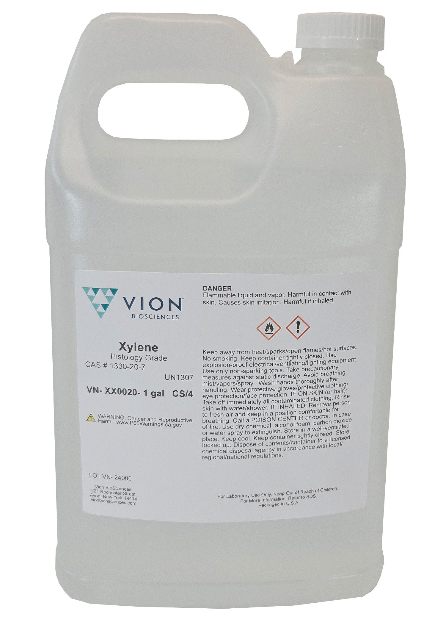 4-Case Xylene Traditional Histology Clearing Solvent, 1 Gallon Each