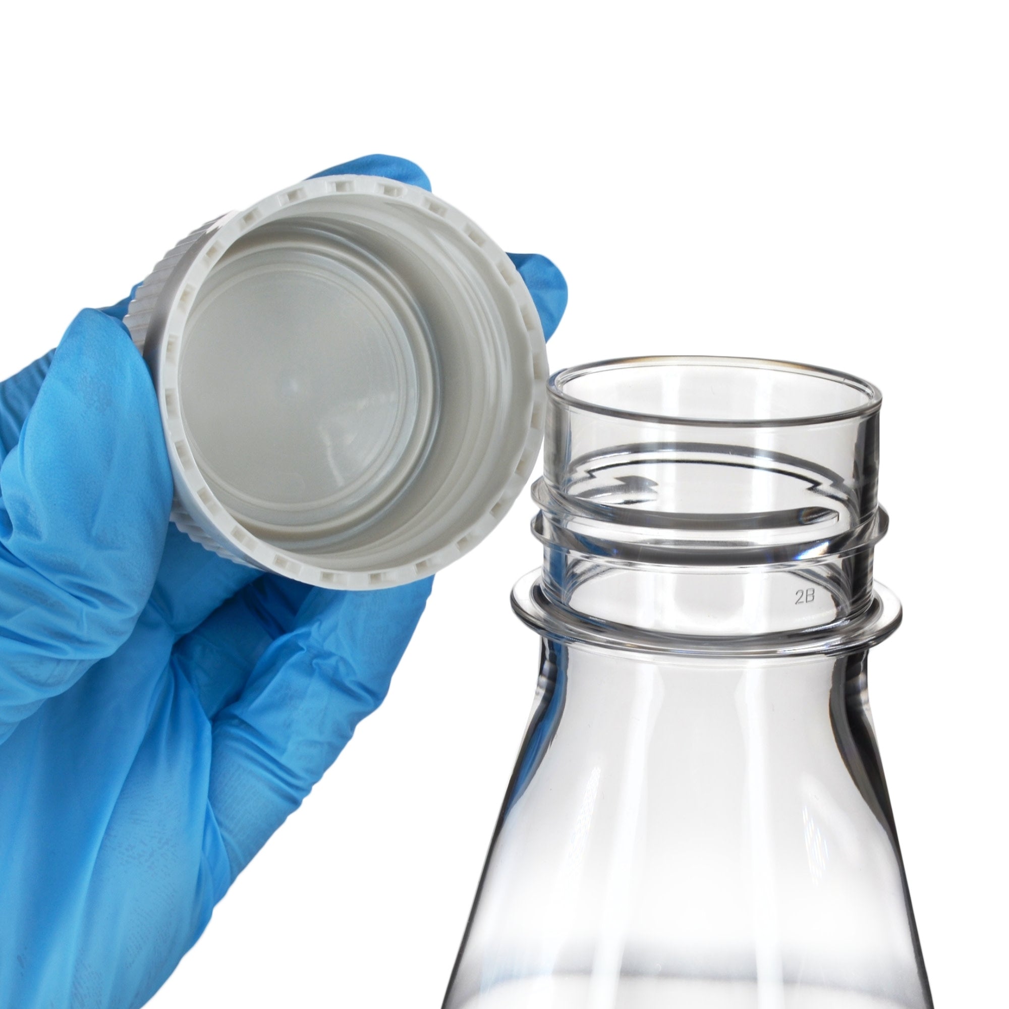 Sterile Non-Vented Baffled-Bottom PETG Erlenmeyer Flask, USP Class VI, 500mL