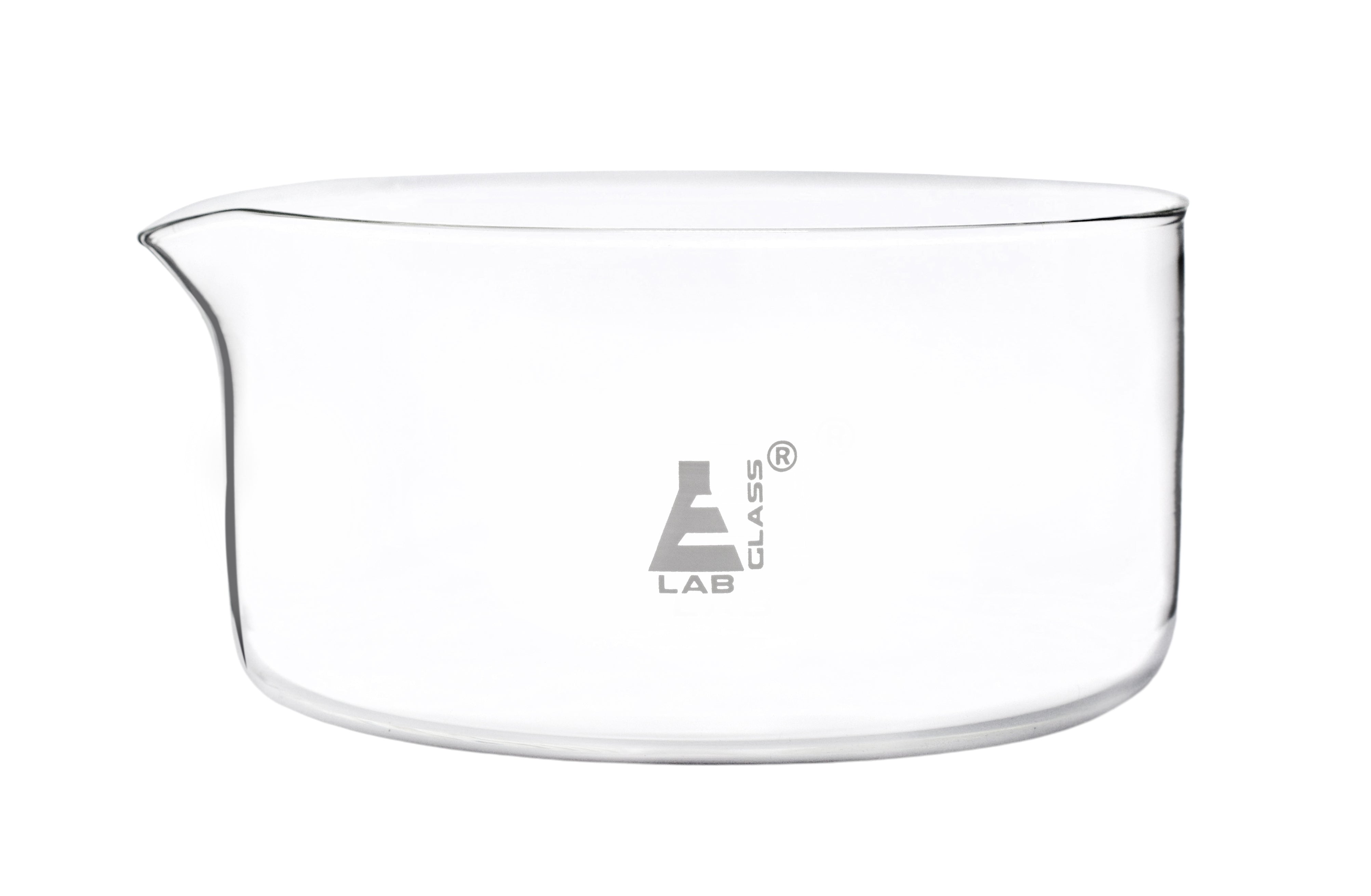 Flat Bottom Borosilicate Glass Crystallizing Dish with Spout