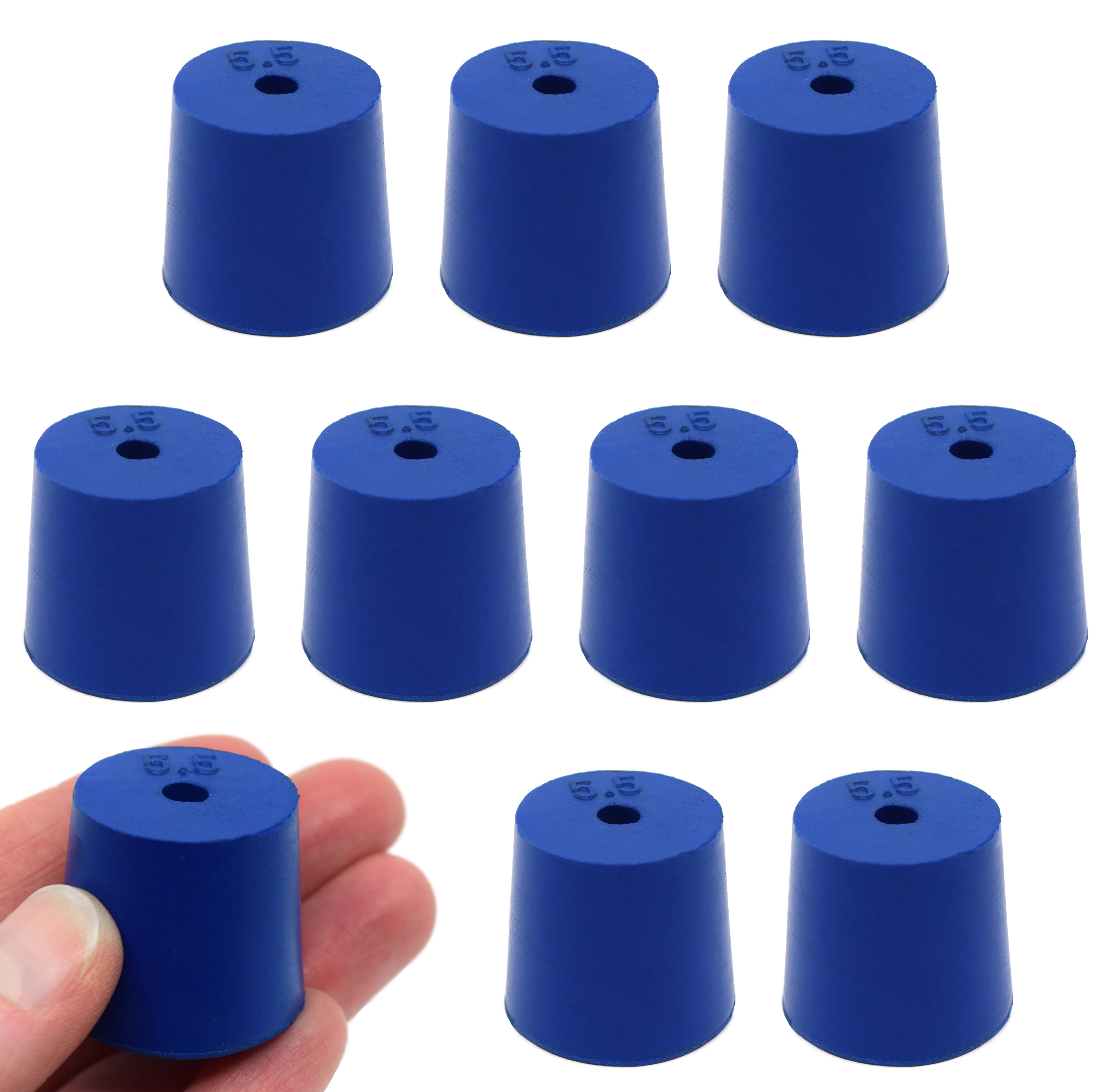 Neoprene Stopper with 1 Hole, 10-Pack