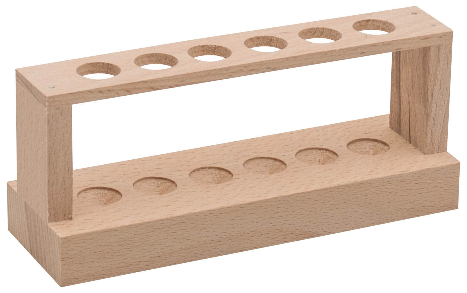 Unfinished Oak Test Tube Rack for 6 Tubes, 15mm