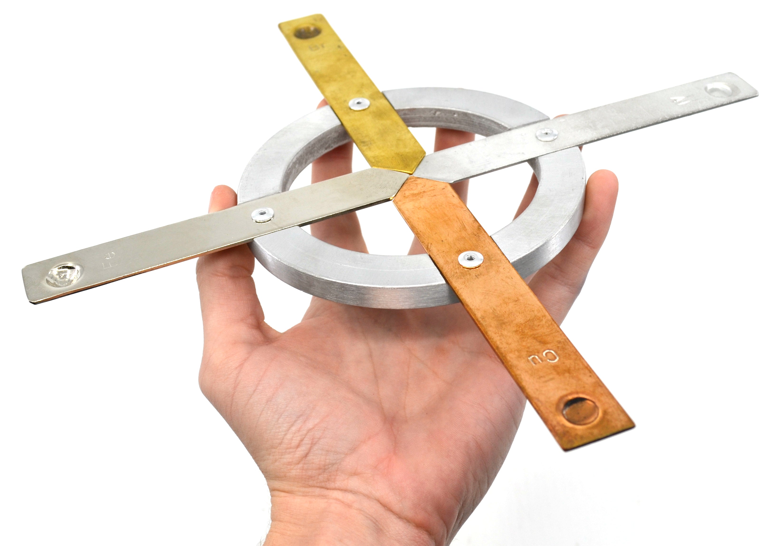 Thermal Conductivity Metal Ring with Copper, Iron, Aluminum, and Brass Strips
