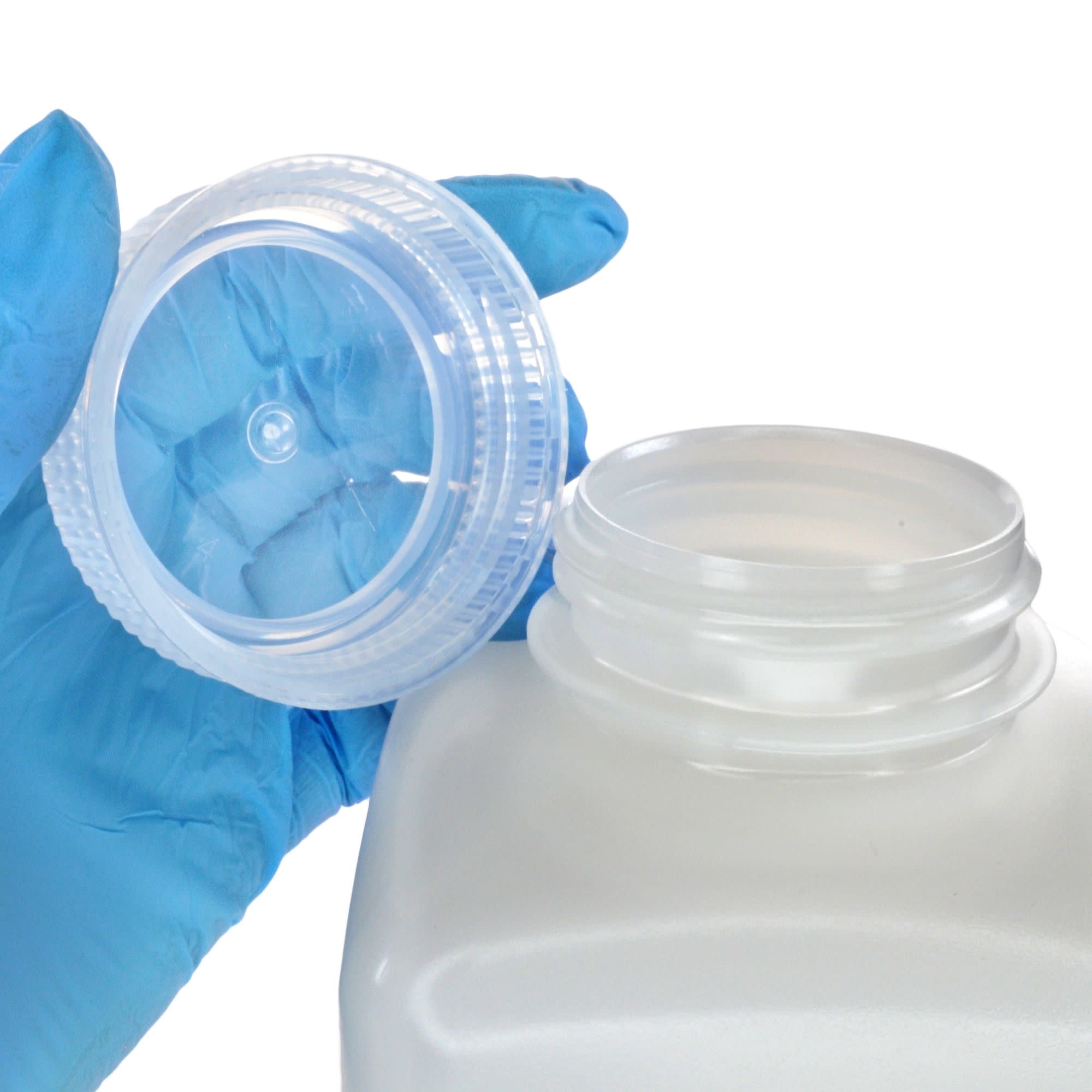 12-Pack Translucent Wide Mouth Square HDPE Reagent Bottles with PP Caps, 1L, -100 to 120°C