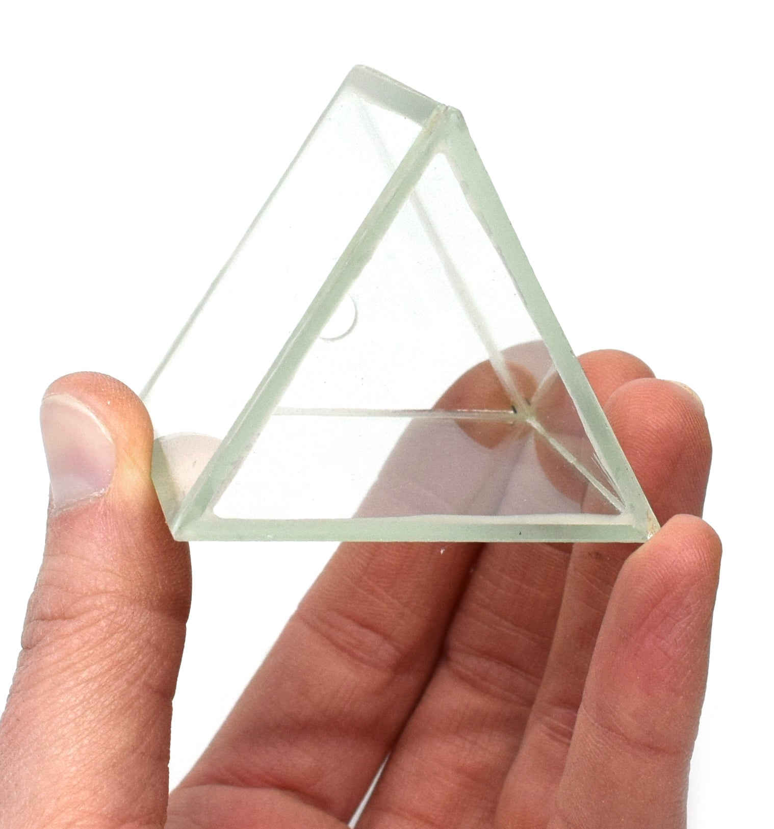 Hollow Glass Prism with Stopper, 2 x 2"