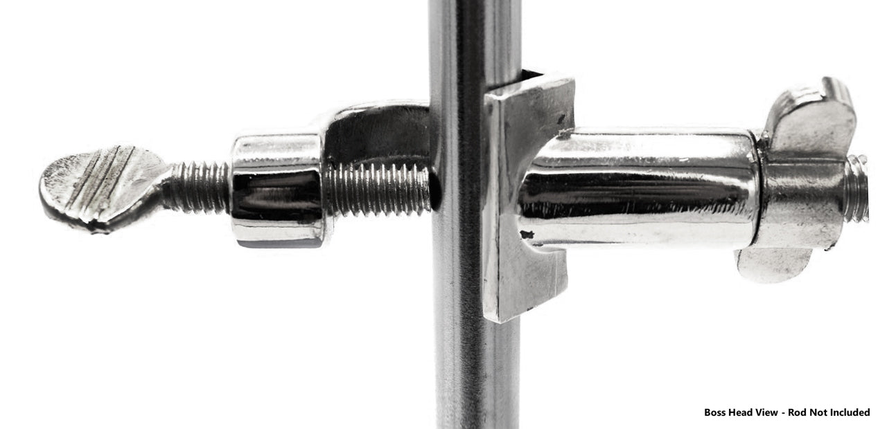 2-Prong Vinyl-Coated Burette/Flask/Beaker Clamp with Swivel Boss Head, 4.25" Max