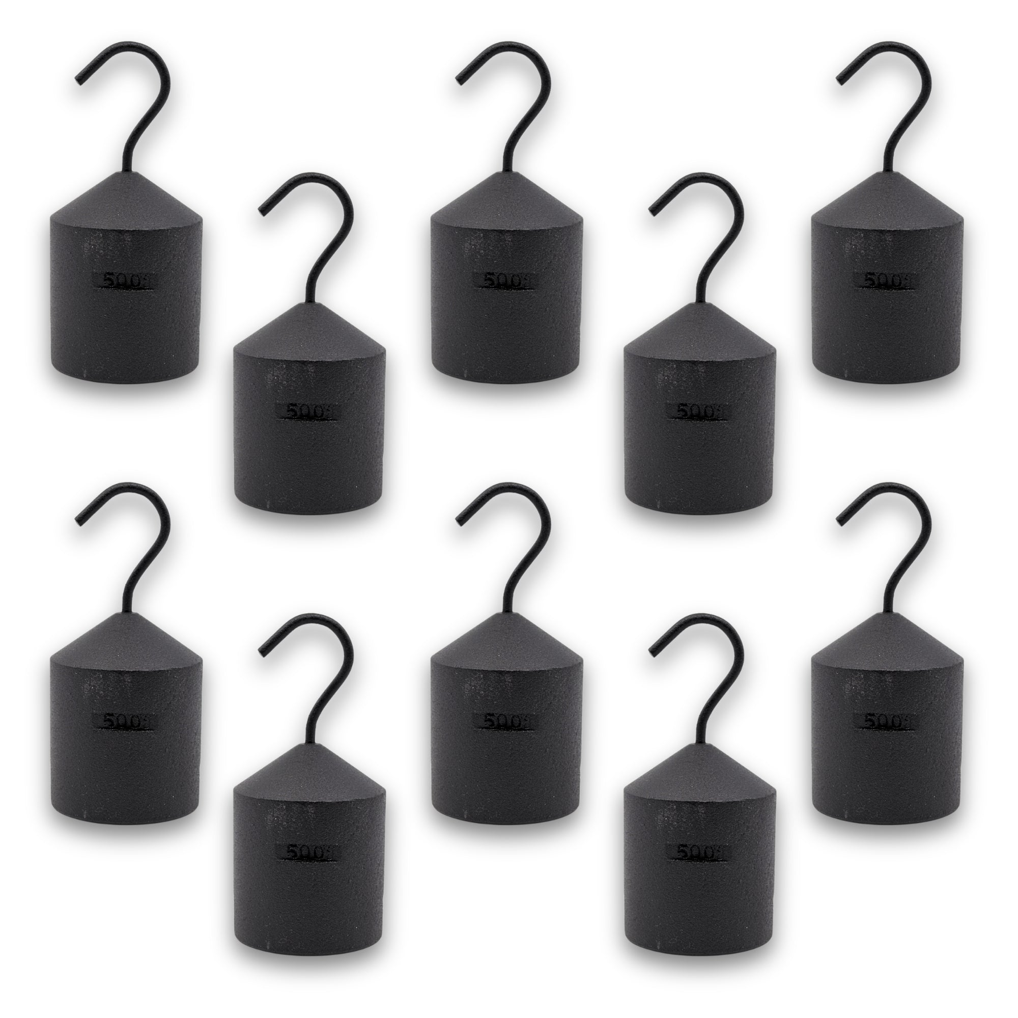 Iron Cylindrical Hooked Weight, 10-Pack