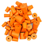 50-Pack Assorted 1-Hole Rubber Stoppers, Acid and Alkali Resistant