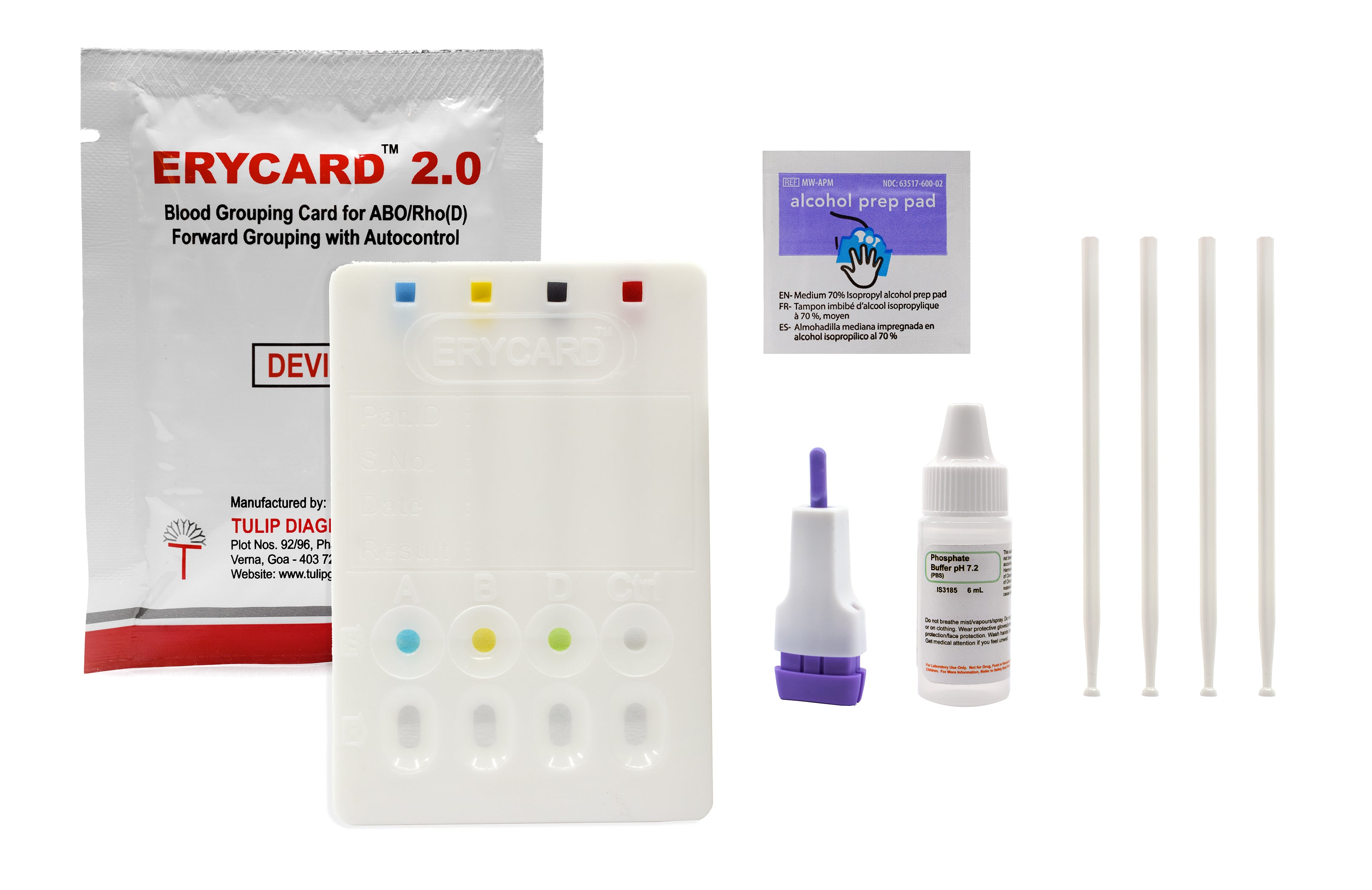 Erycard ABO/Rh Blood Typing Card for Classroom Use