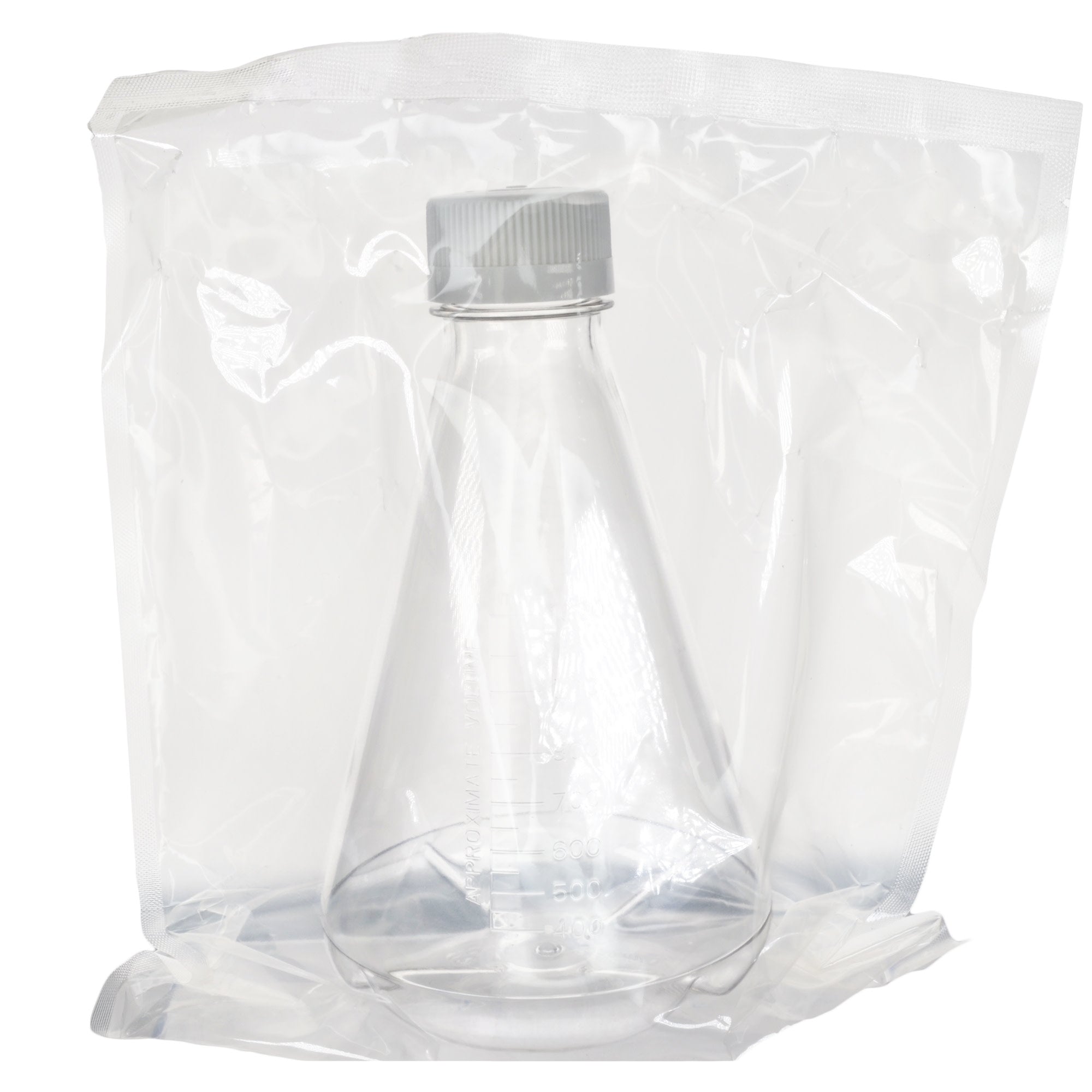 Sterile Vented Baffled-Bottom PETG Erlenmeyer Flask, USP Class VI, 1L