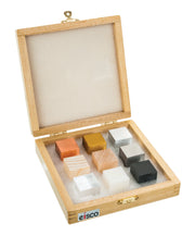 9-Piece Material Density Cube Set with Wooden Storage Box