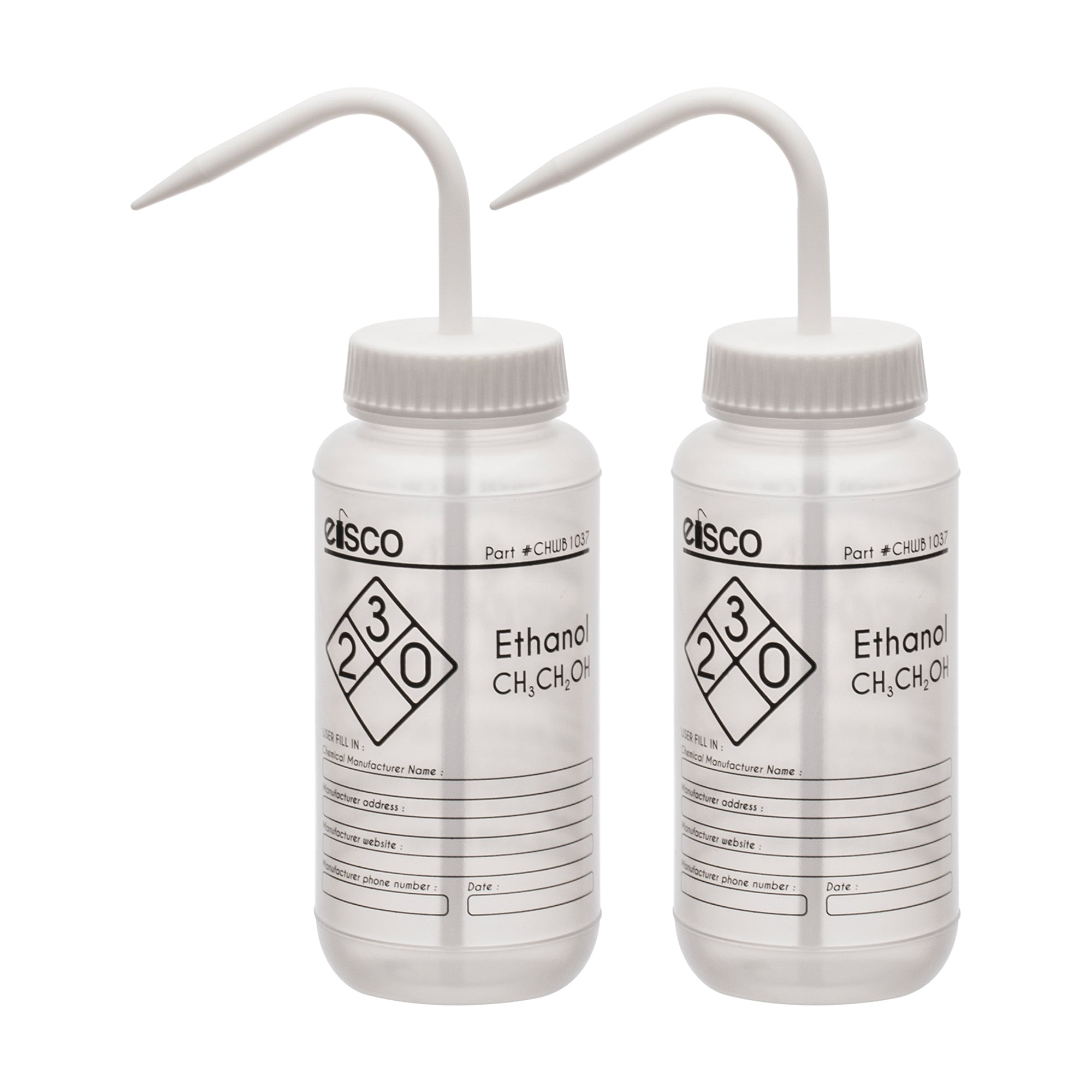 Ethanol Wash Bottle, LDPE, 1-Color Label, 500mL