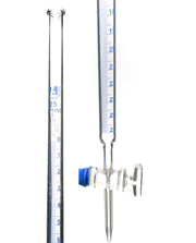 Class A Burette with Glass Key Stopcock, 25mL, 0.1mL Graduations, 22.5 inch, Borosilicate Glass