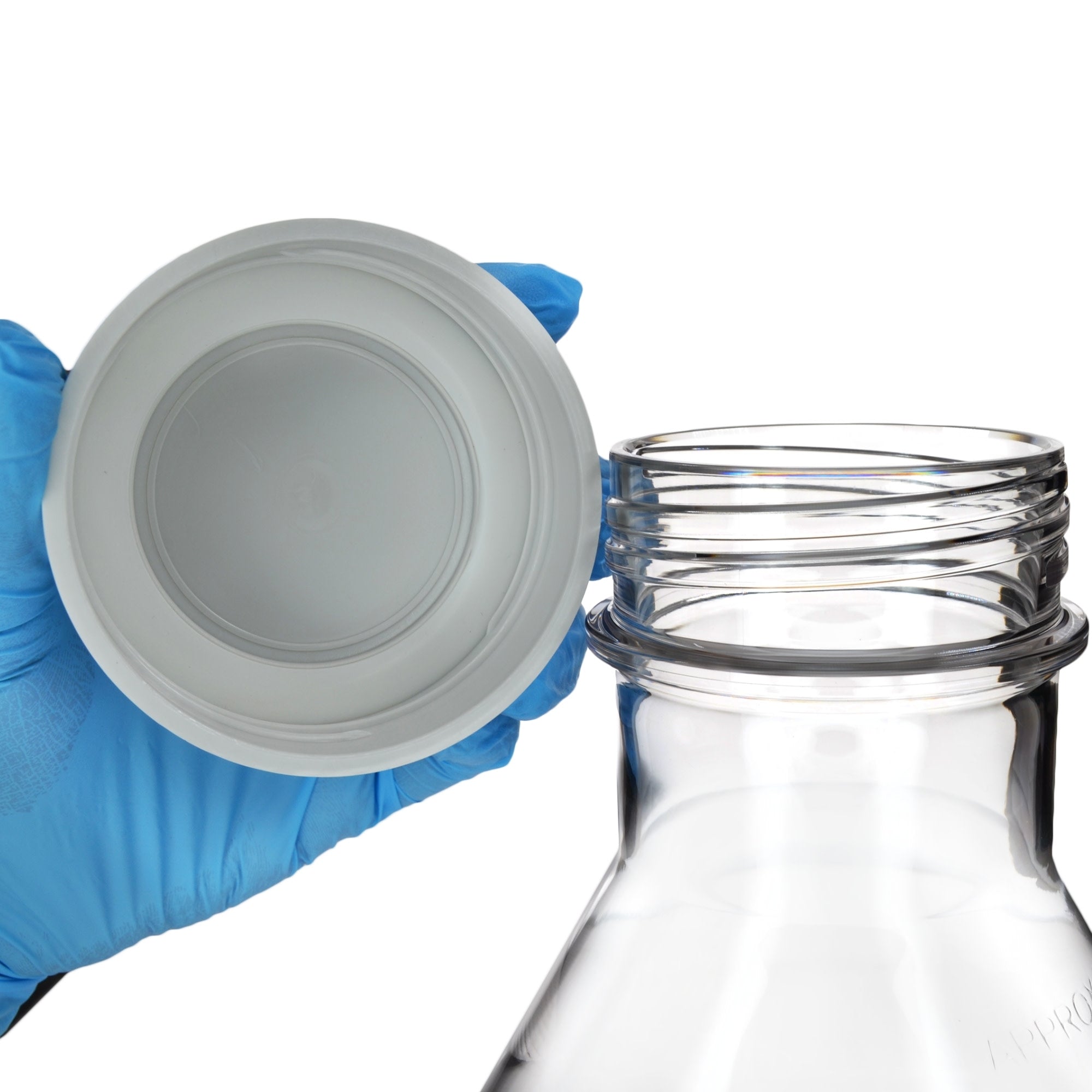 Sterile Non-Vented Baffled-Bottom PETG Erlenmeyer Flask, USP Class VI, 3L