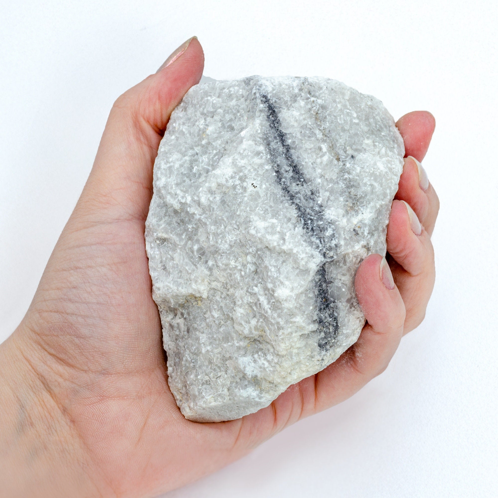 Raw Coarse Marble Metamorphic Rock Hand Sample, Approx 3 inch