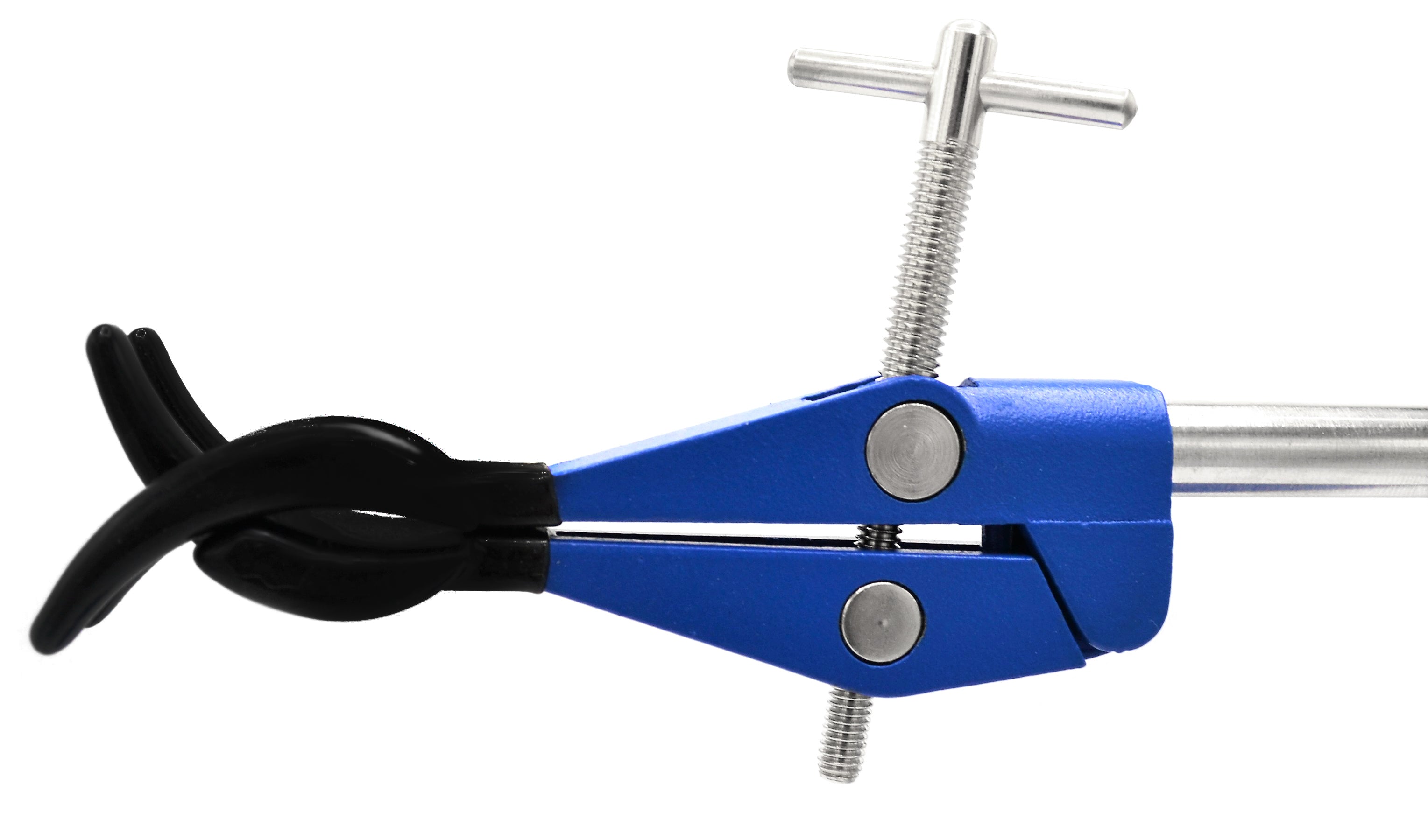 4-Prong Vinyl-Coated Clamp on Stainless Steel Rod, 4.1" Max