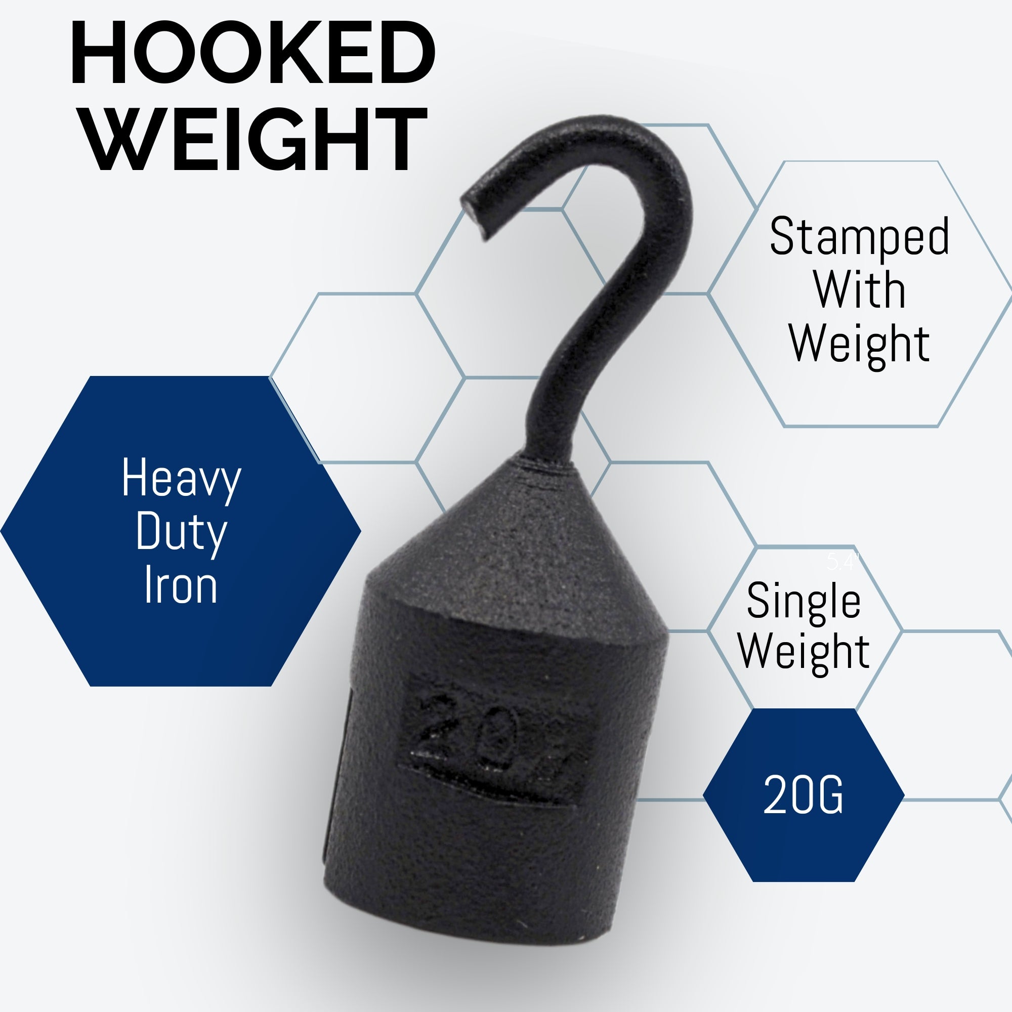 20g Iron Cylindrical Hooked Weight