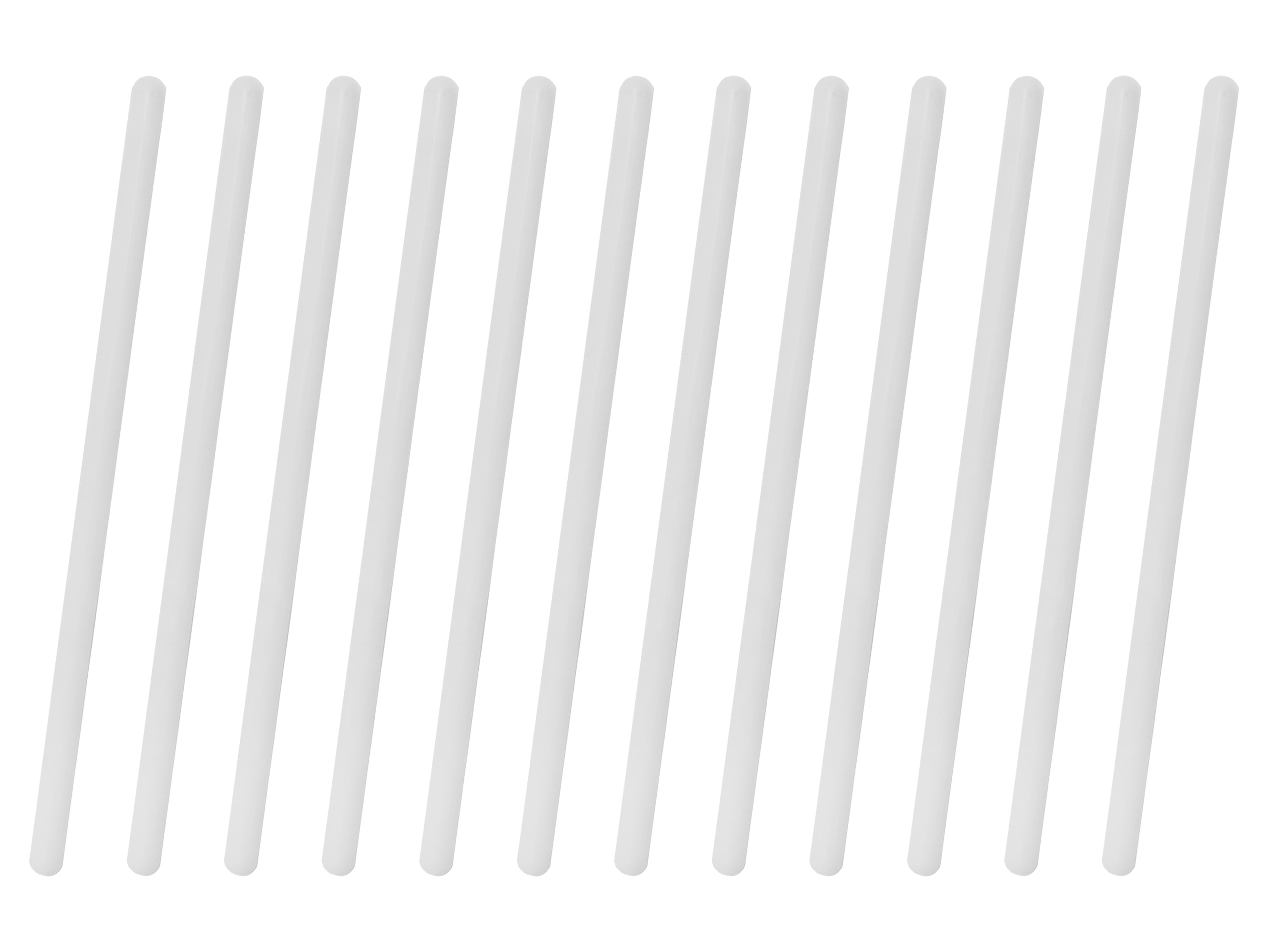 9.8" Polypropylene Stirring Rods with Rounded Ends, 10mm, 12-Pack
