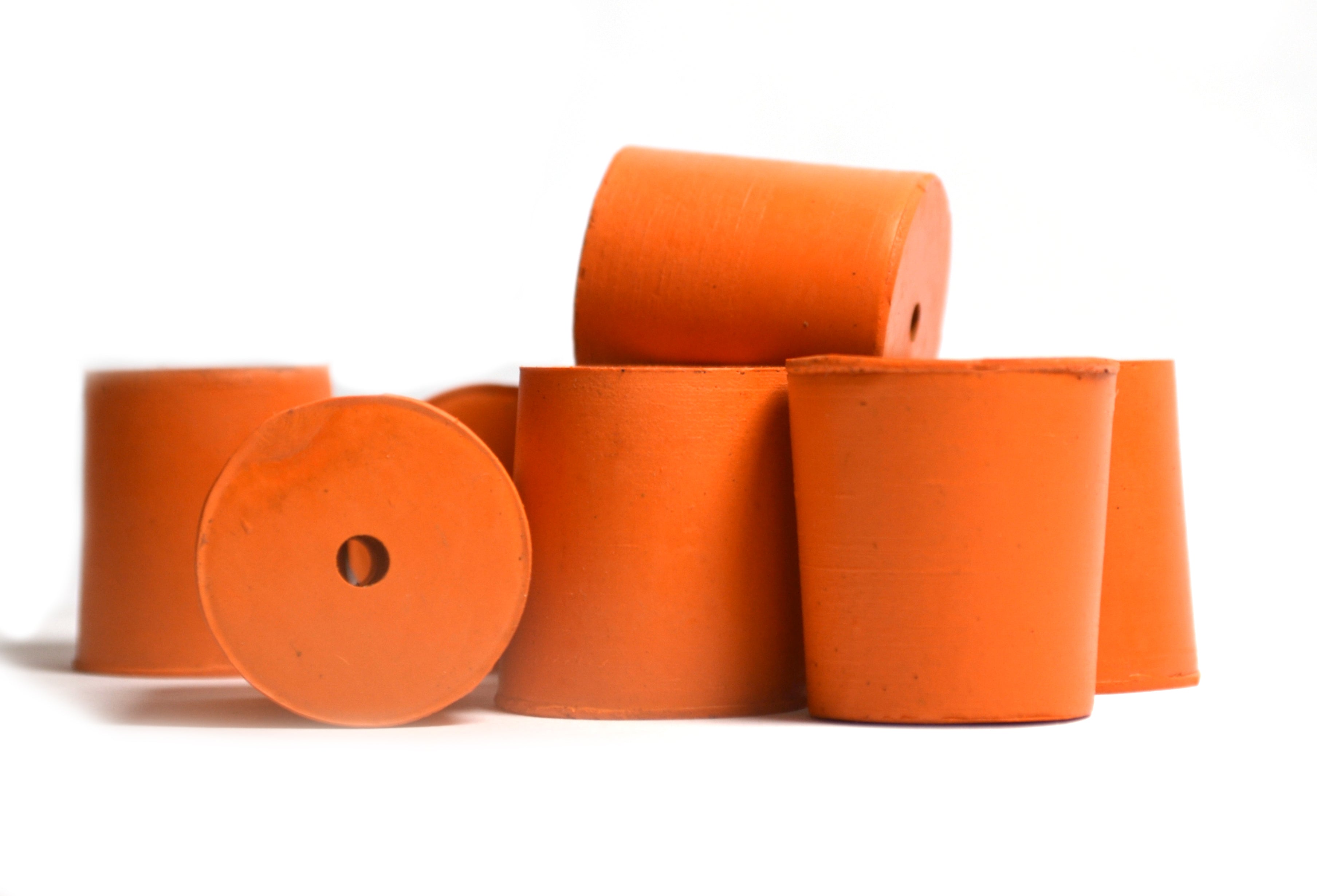 10-Pack 1-Hole Rubber Stoppers, 27 x 31 x 32mm