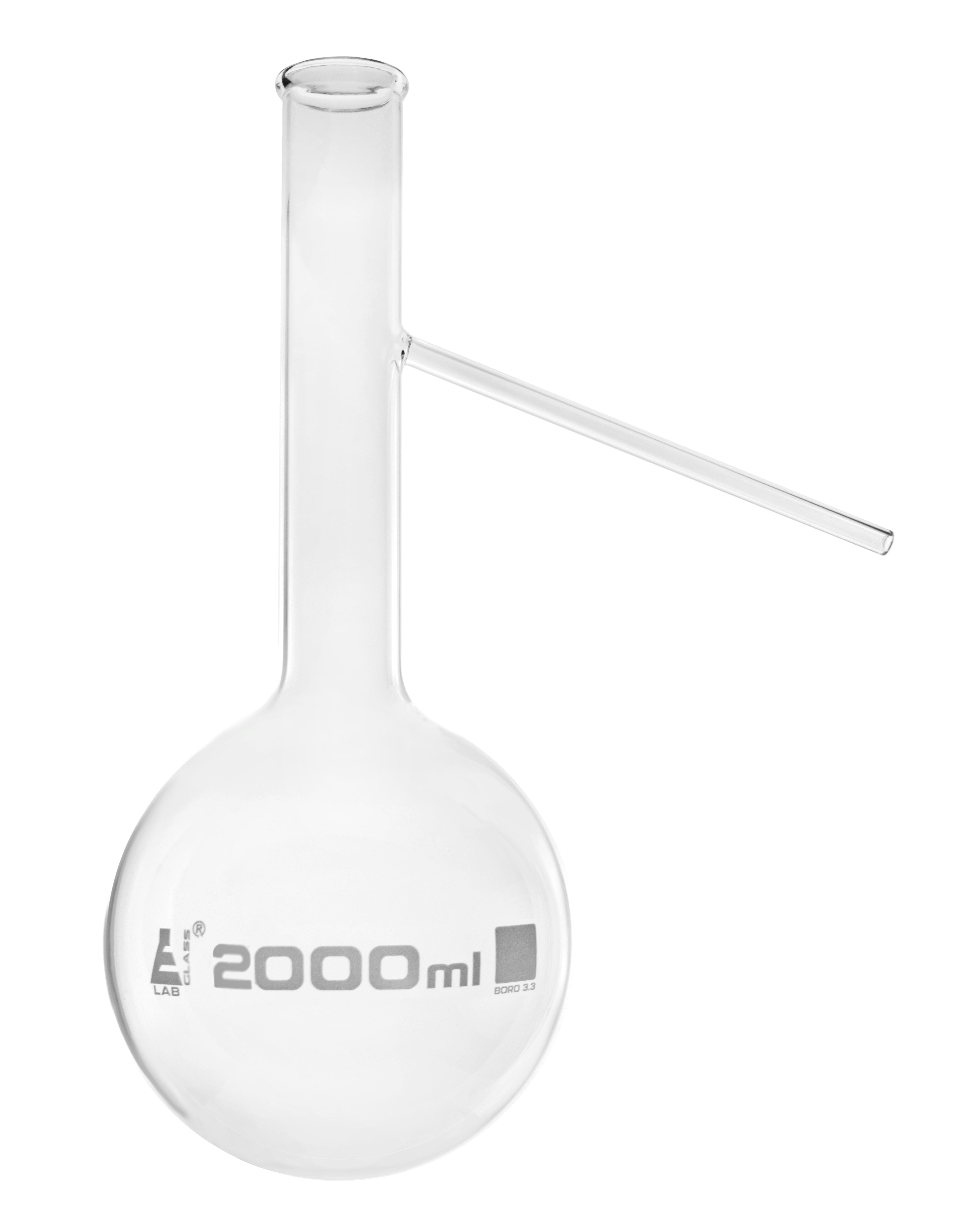 Round Bottom Borosilicate Glass Distillation Flask with Side Arm and Beaded Rim