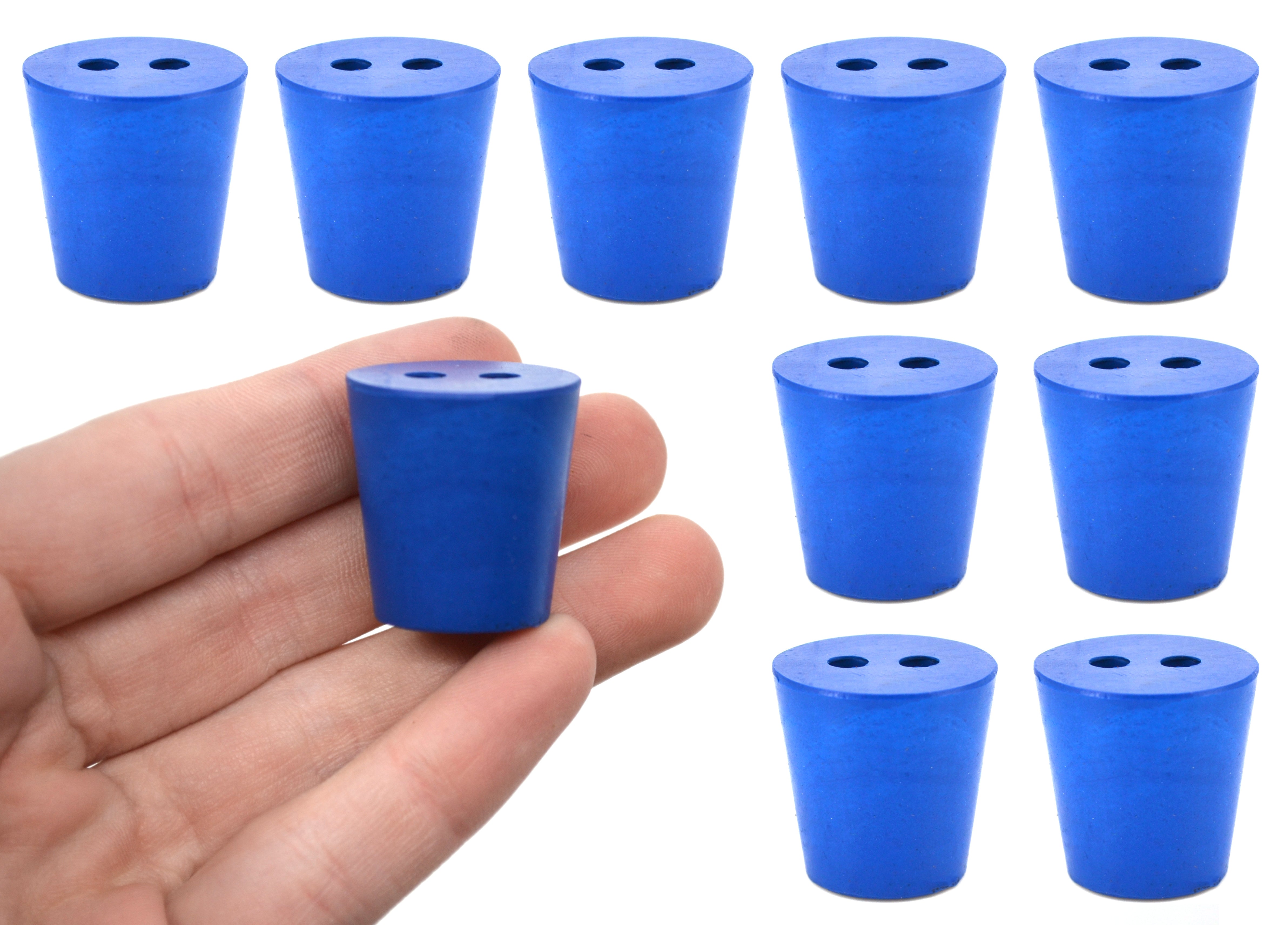 Neoprene Stopper with 2 Holes, 10-Pack