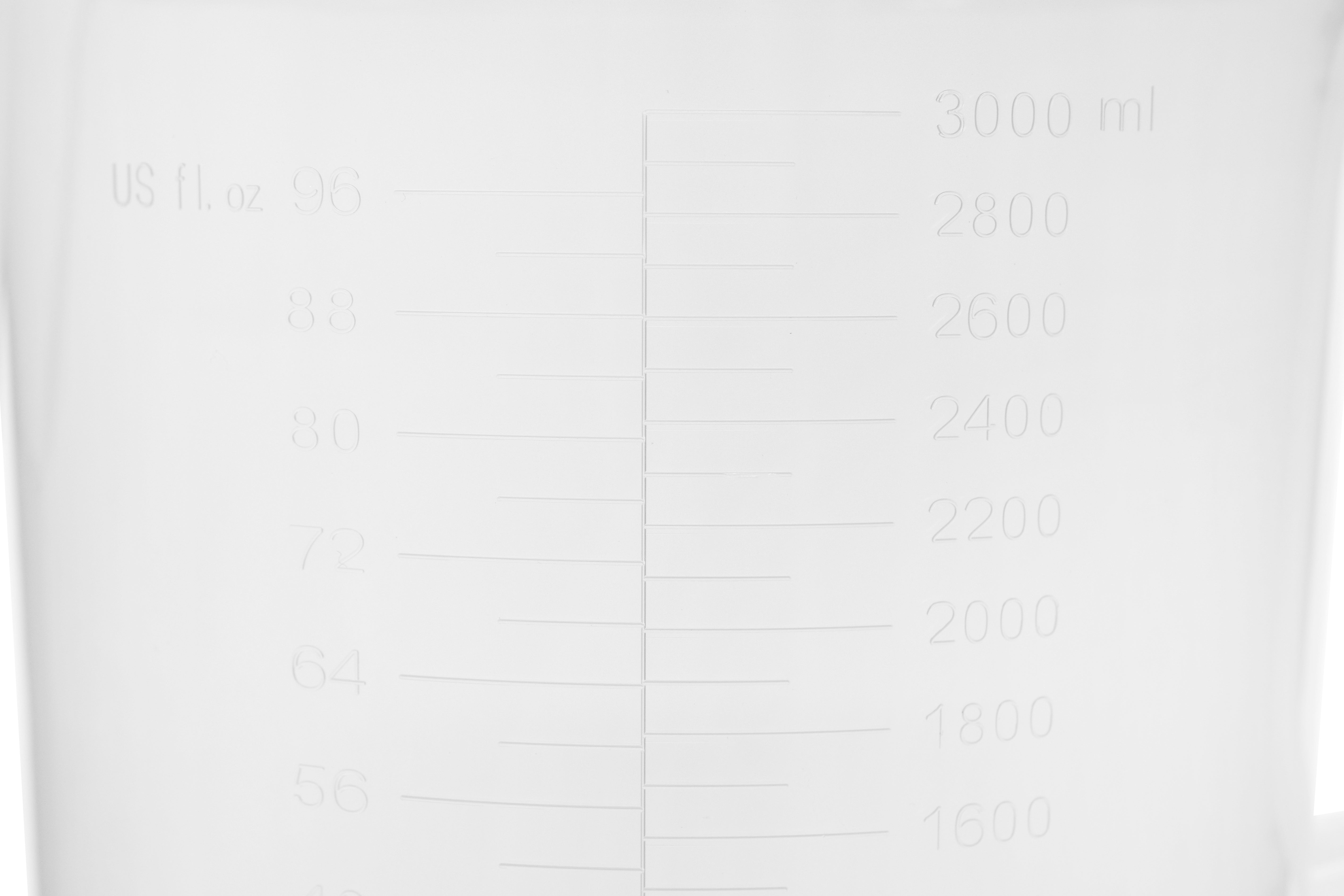 Short Form Polypropylene Measuring Pitcher, 3000mL, Euro Design