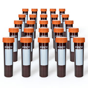25-Pack Sterile Self-Standing Amber Polypropylene Centrifuge Tubes with Flat Cap, 50mL