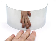 Convex Half-Cylinder Stainless Steel Mirror for Ray Box, 6.25 x 2.875"
