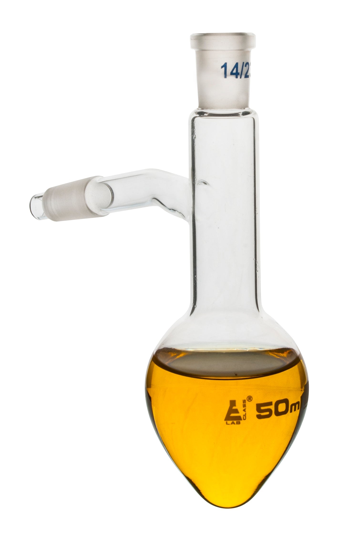Pear Shape Borosilicate Glass Distillation Flask with Side Socket