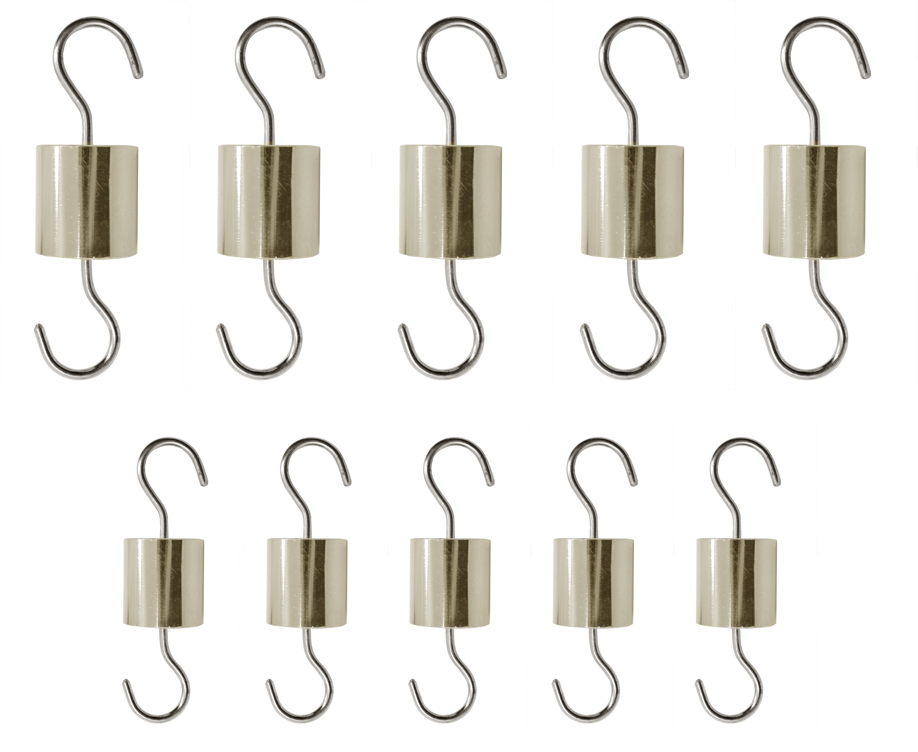 10-Piece Premium Brass Cylindrical Hooked Weight Set (50g and 25g)