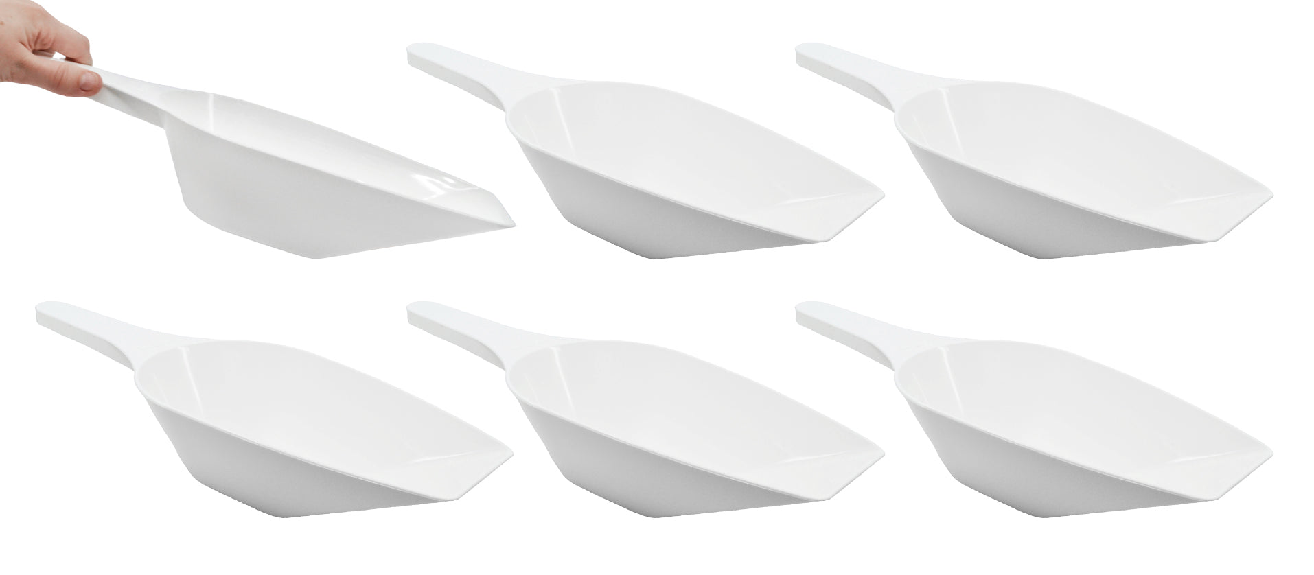 Autoclavable Polypropylene Scoop with Flat Bottom, 6-Pack
