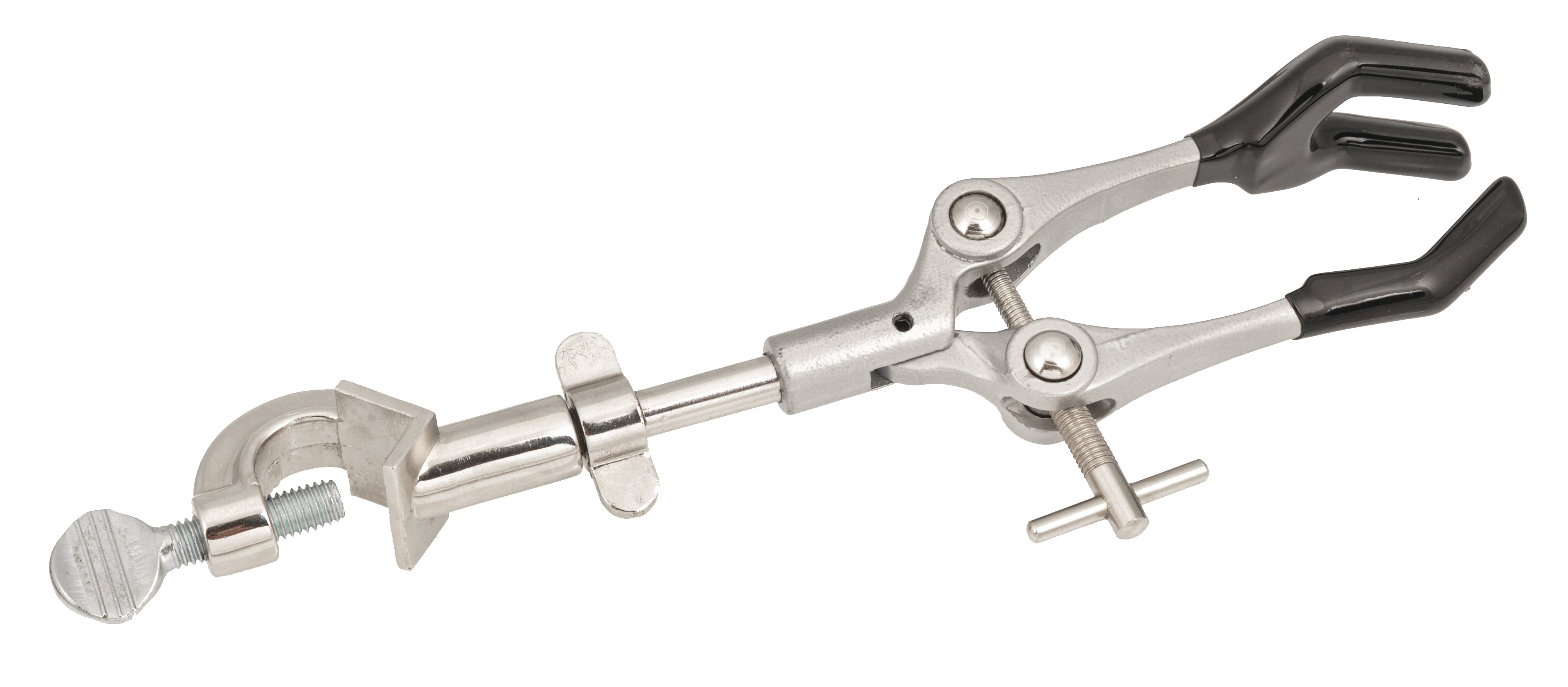 3-Prong Stainless Steel Clamp with Boss Head, 9.5" Length
