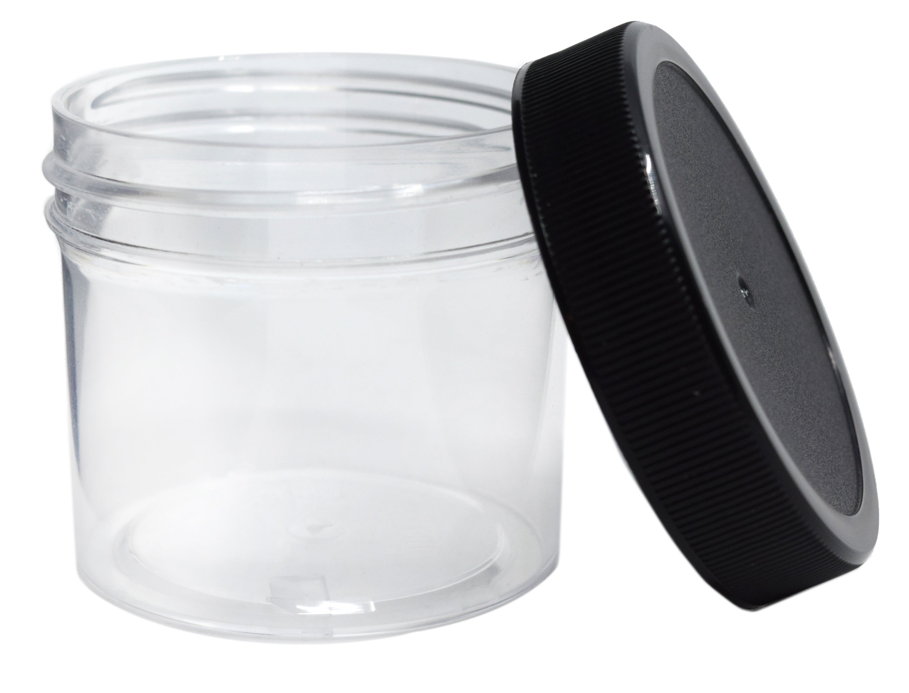 6-Pack Clear Polystyrene Jars with Foam-Lined PP Caps, 60mL