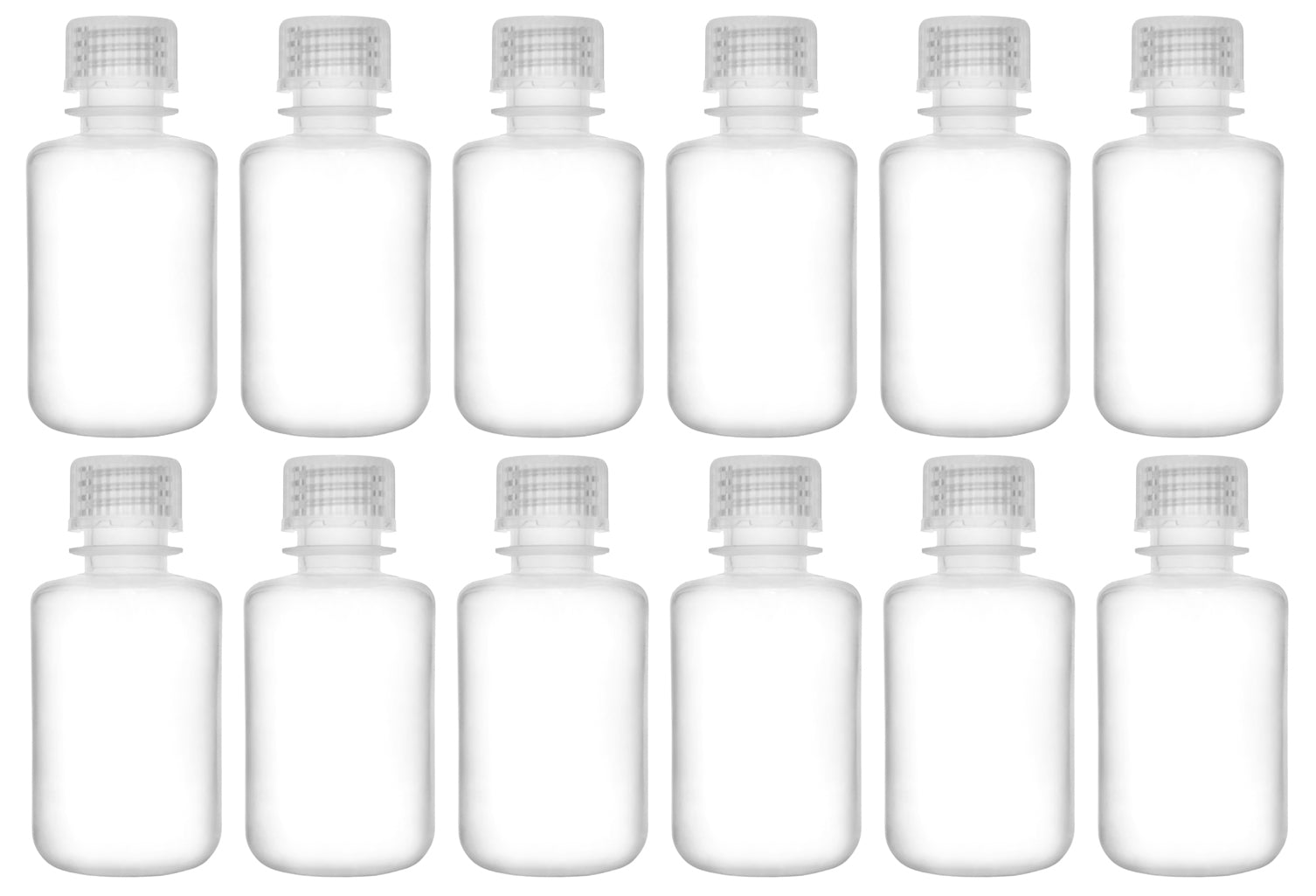 Translucent Narrow Mouth Polypropylene Reagent Bottle with Screw Cap, 12-Pack