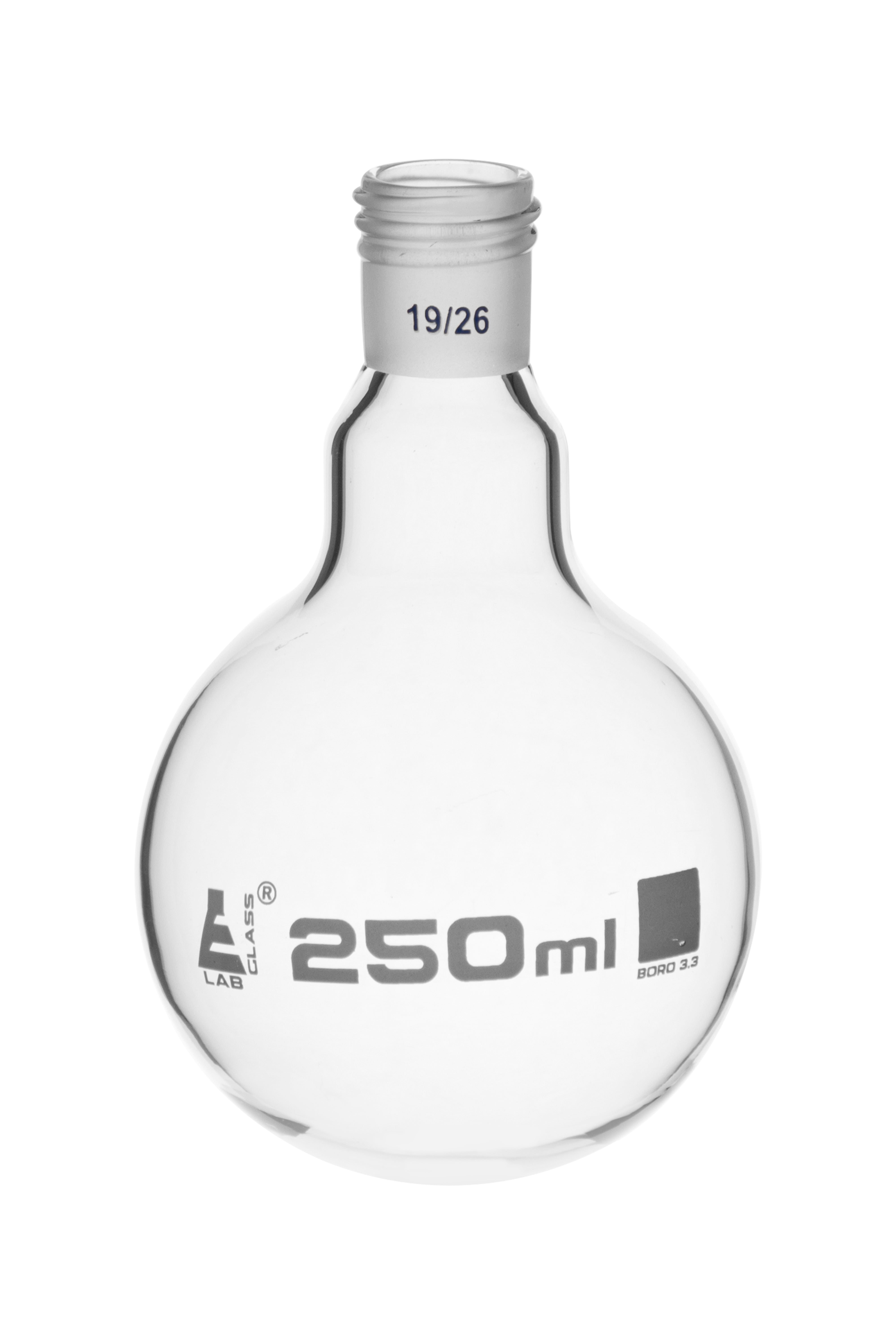 Round Bottom Borosilicate Glass Boiling Flask with Threaded Joint