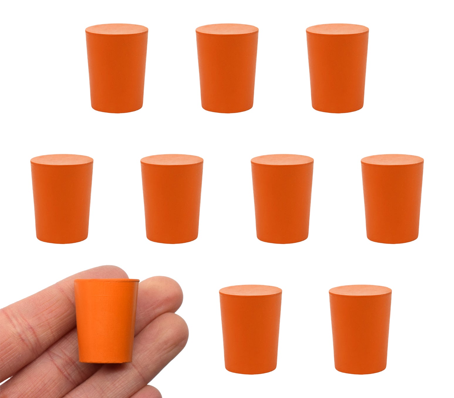 Solid Rubber Stopper, 10-Pack
