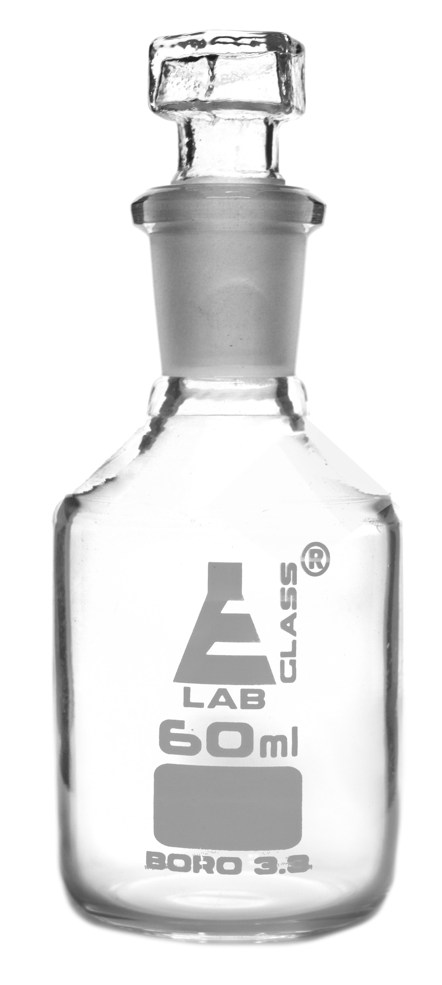 Narrow Mouth Borosilicate Glass Reagent Bottle with Hexagonal Glass Stopper