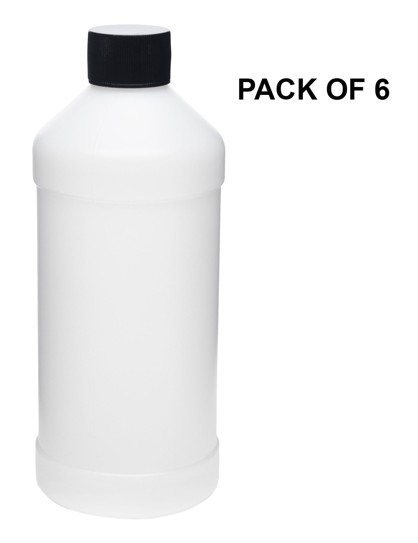 Translucent HDPE Chemical Bottle with Black Cap, Refillable