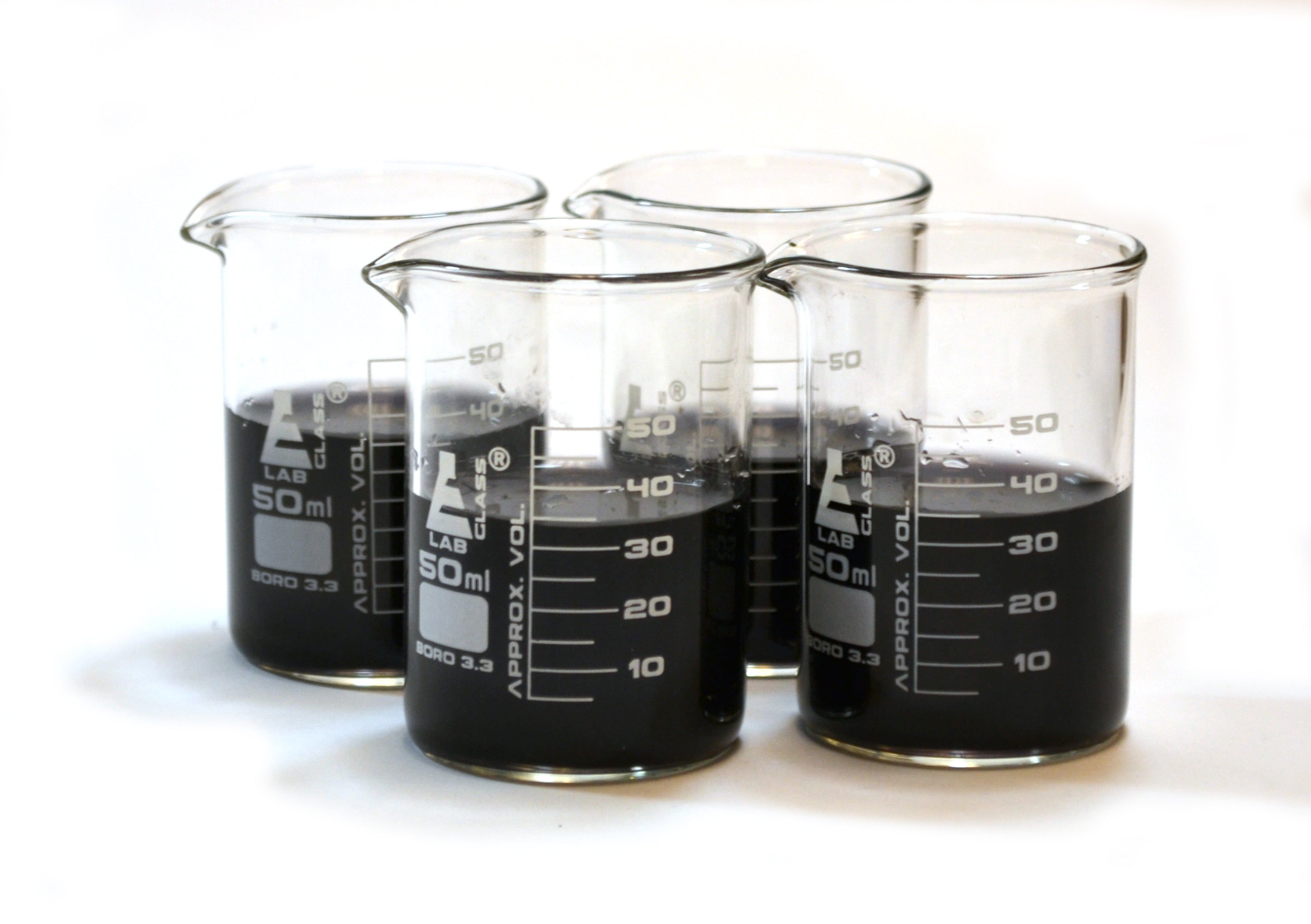 Premium 6-Piece Laboratory Glass Barware Set with Beaker Shotglasses, Beaker Mugs and Flask Mug