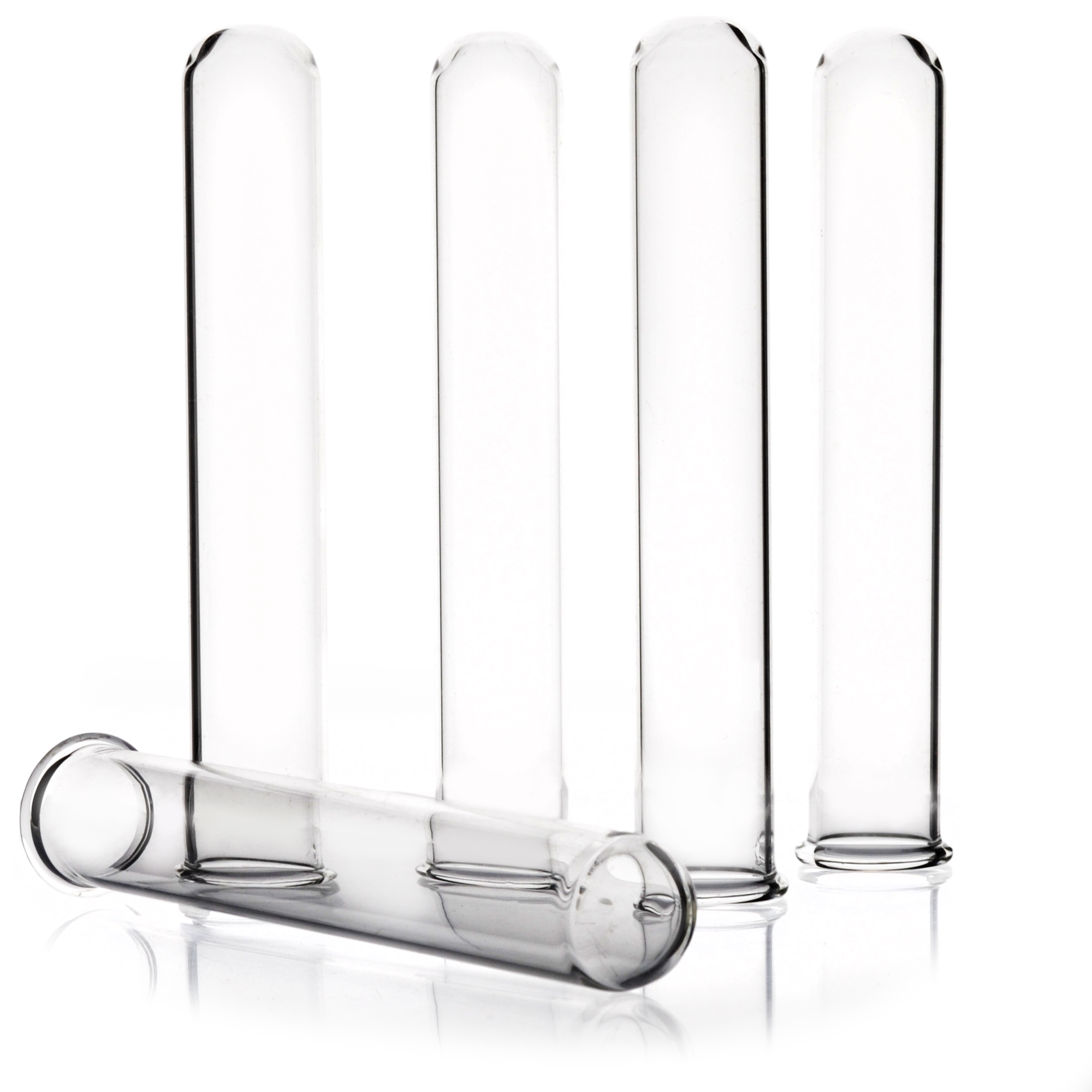 100-Pack Autoclavable Thin-Wall Test Tubes with Rim, 12mL, 100 x 16mm, Borosilicate Glass