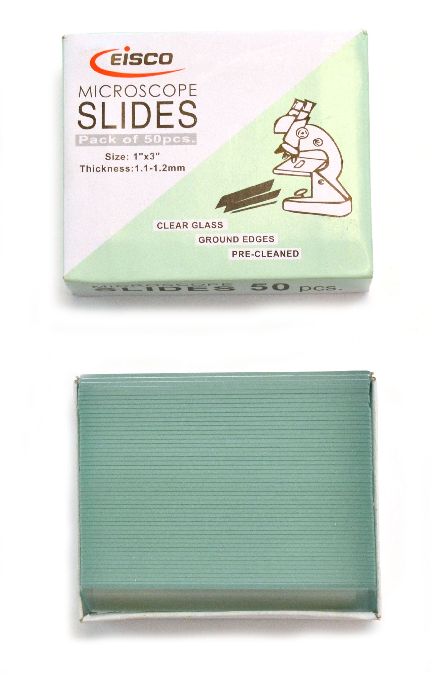 Plain Microscope Slides, 75 x 25mm, 50-Pack