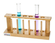 Wooden Test Tube Support with Draining Pins, 6-Place