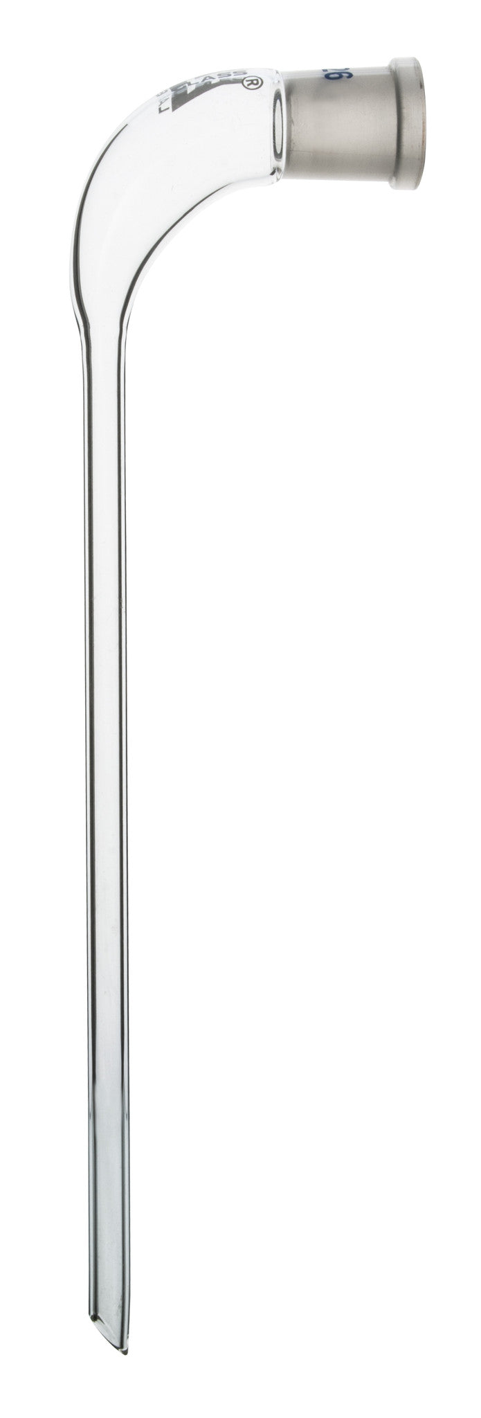 Long Stem Receiver Delivery Adapter, 24/29 Socket, 200mm Body, Borosilicate Glass