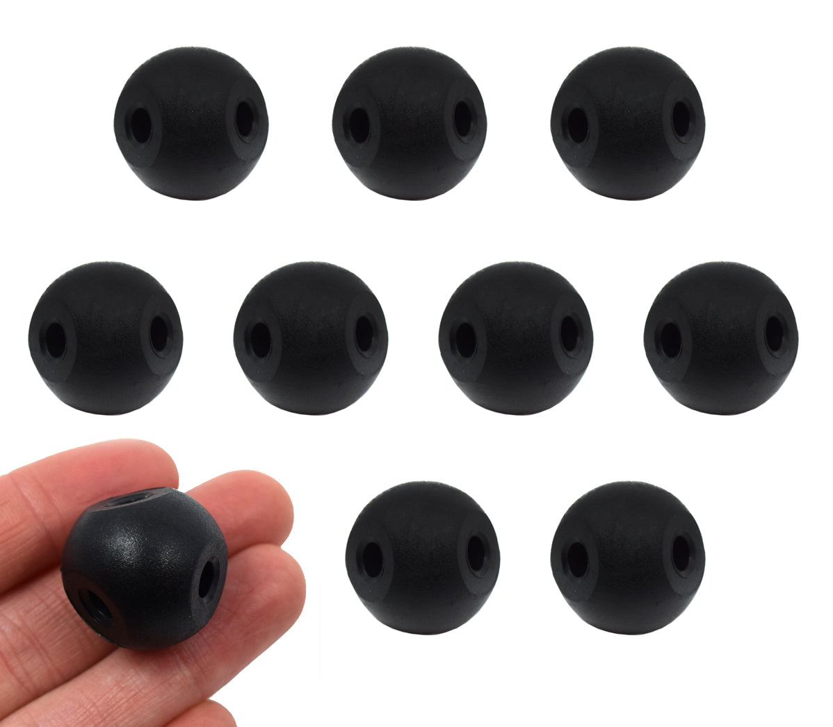 Black Molecular Model Atom, 2.2cm, 4 Holes, 10-Pack
