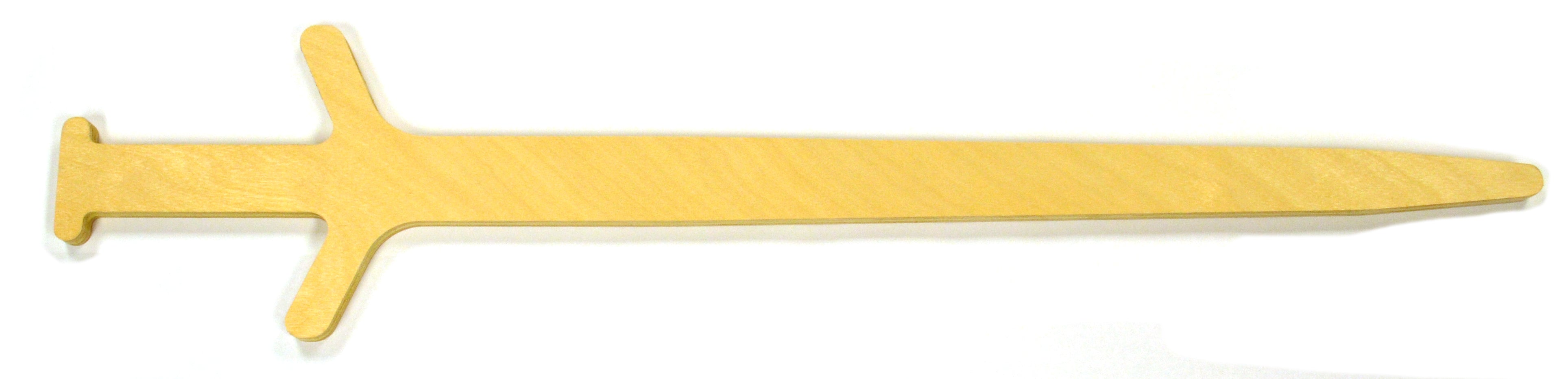 American Birch Plywood Wooden Knight's Sword, 25.5 inch