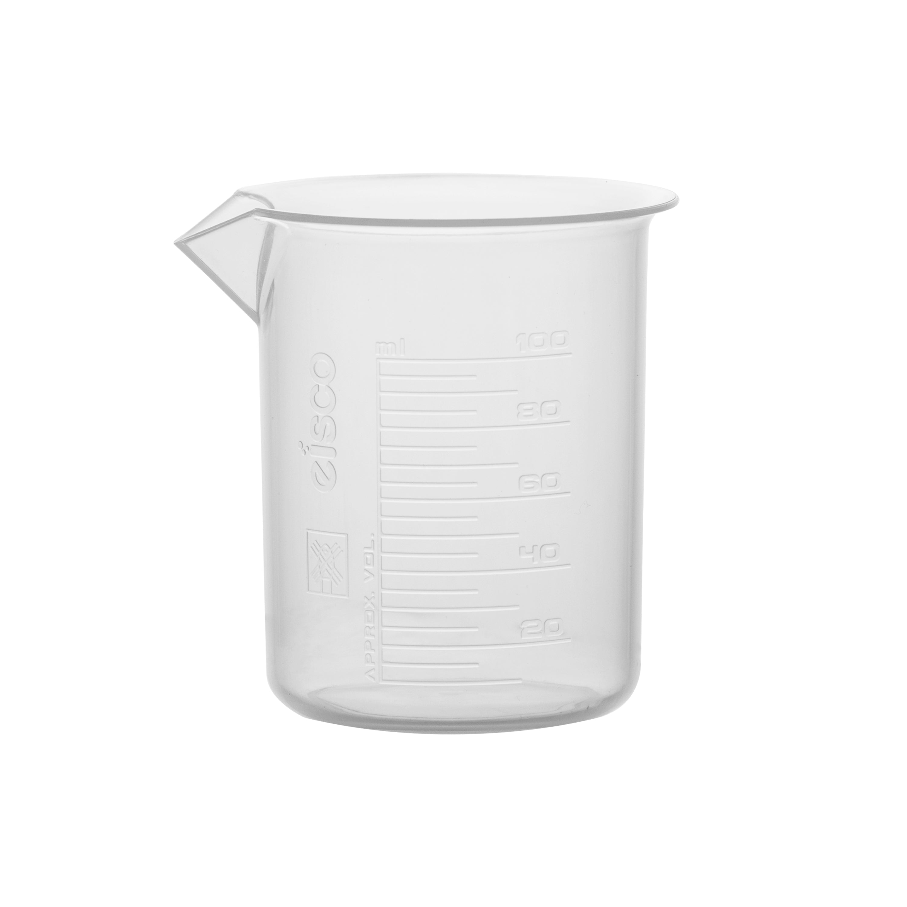 Polypropylene Beaker with Raised Graduations and Tapered Spout