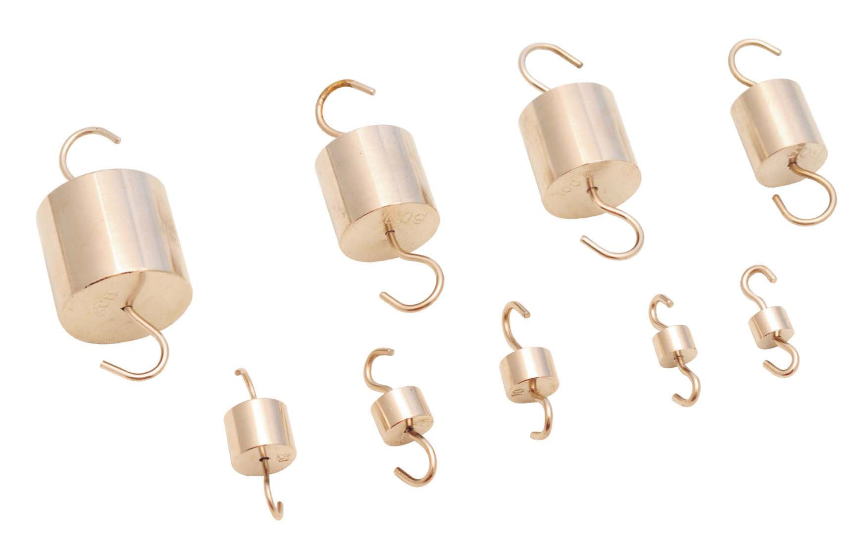 Brass Cylinder Hooked Weight Set