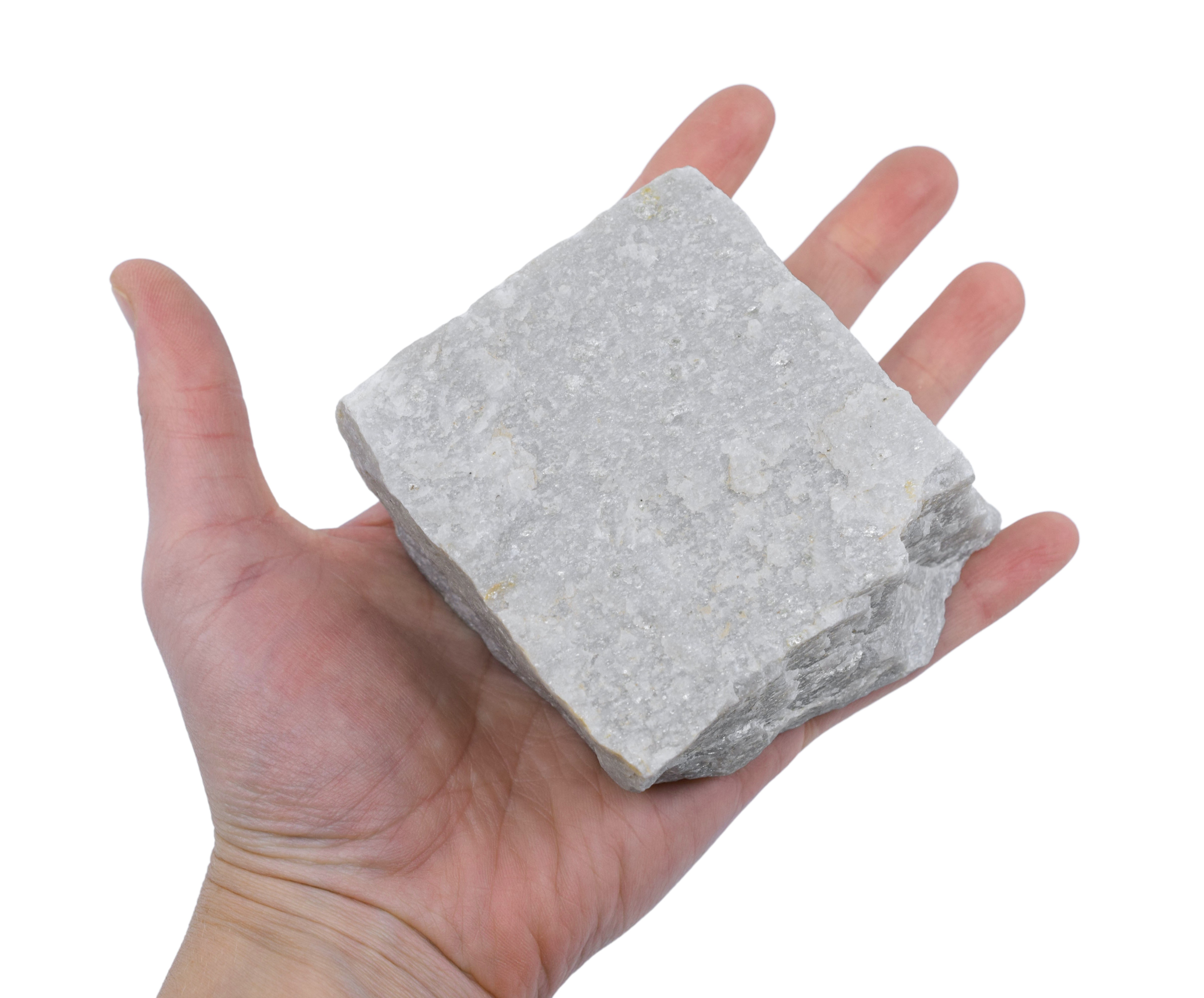 White Quartzite Metamorphic Rock Hand Sample, Approx 3 inch