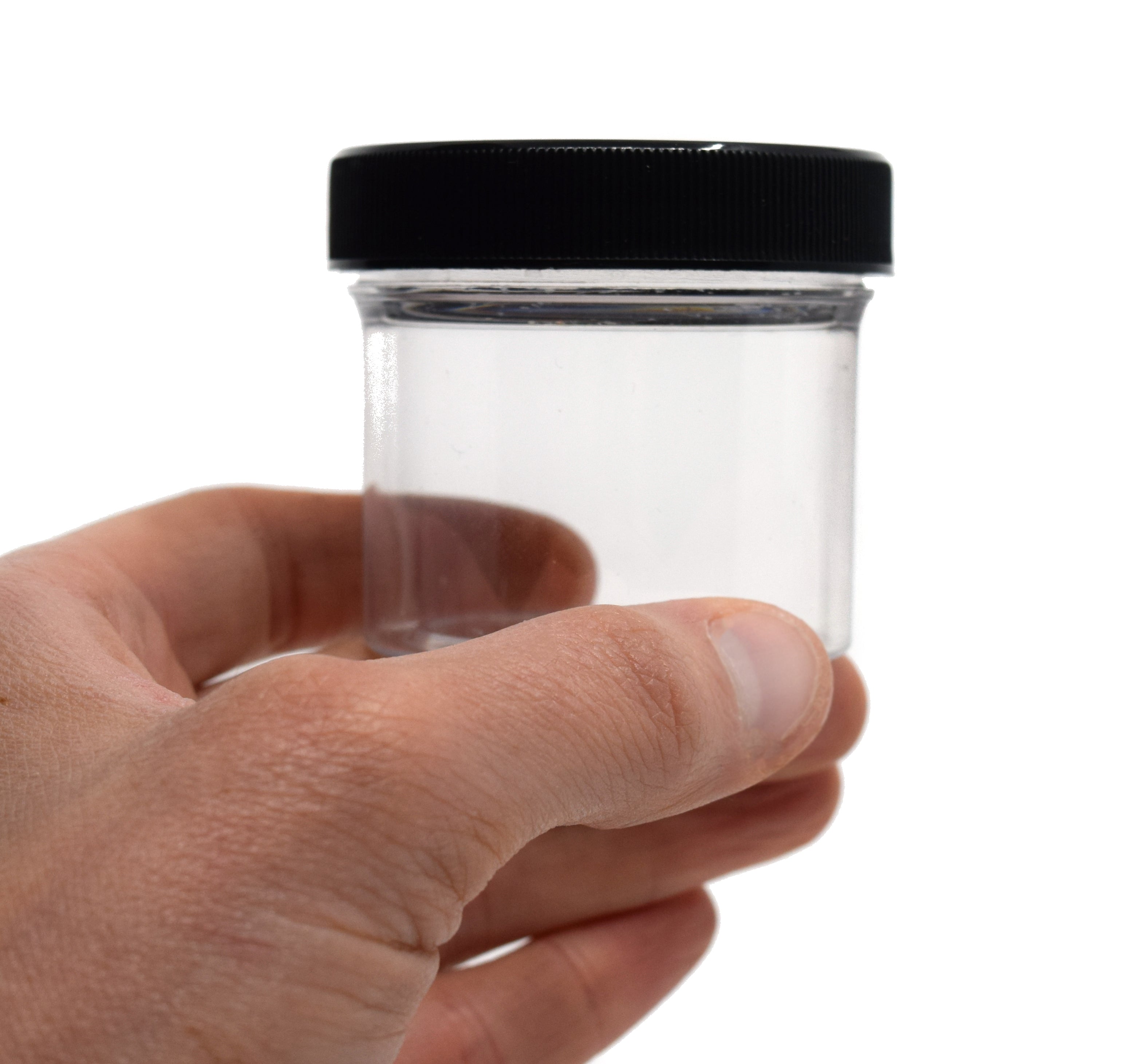 6-Pack Clear Polystyrene Jars with Foam-Lined PP Caps, 60mL